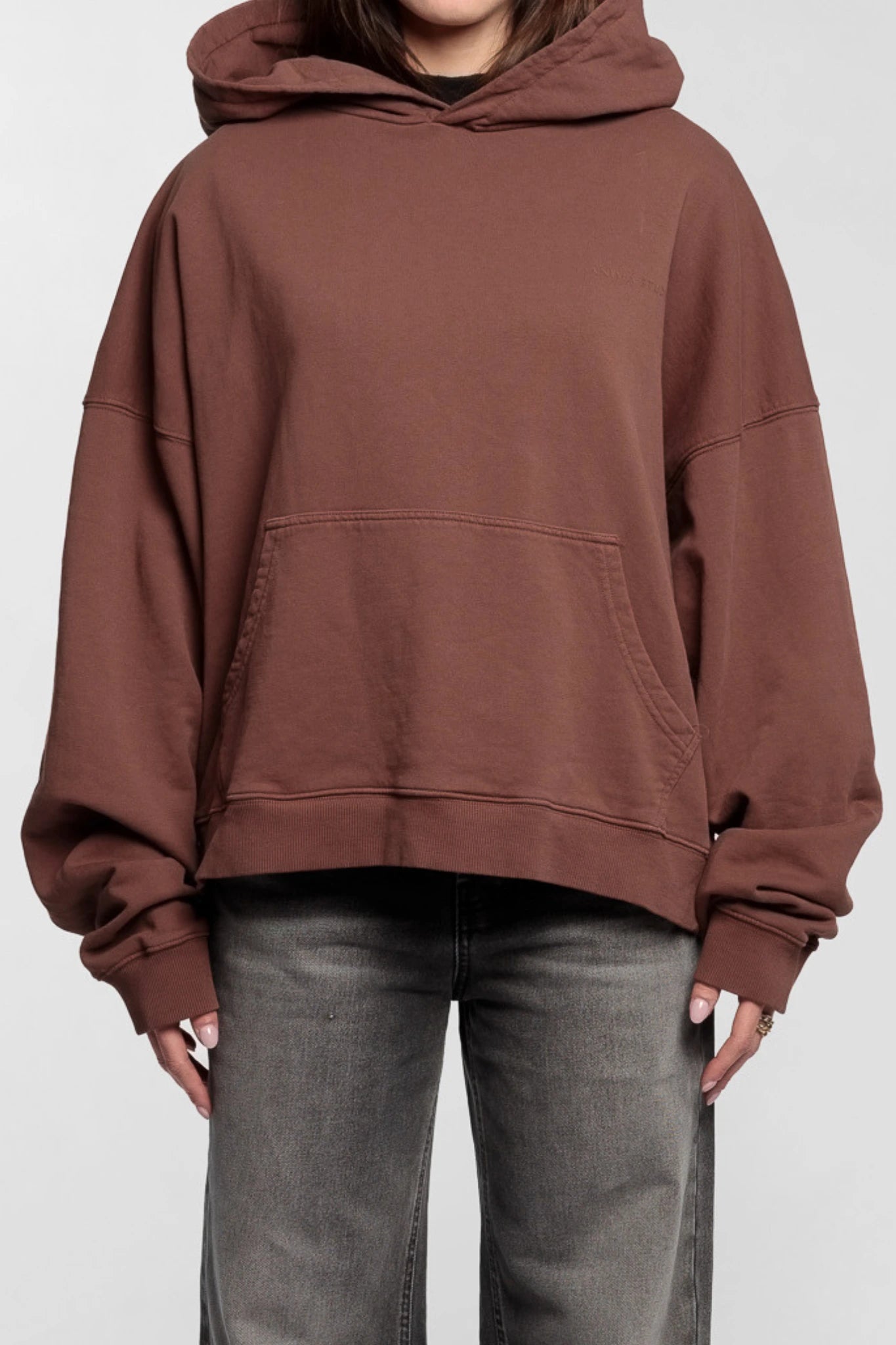 Cropped Hoodie Brown