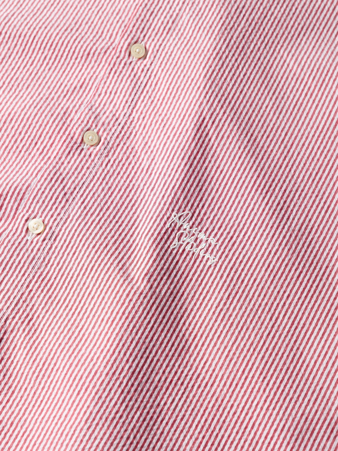 Seersucker Red Striped Shirt