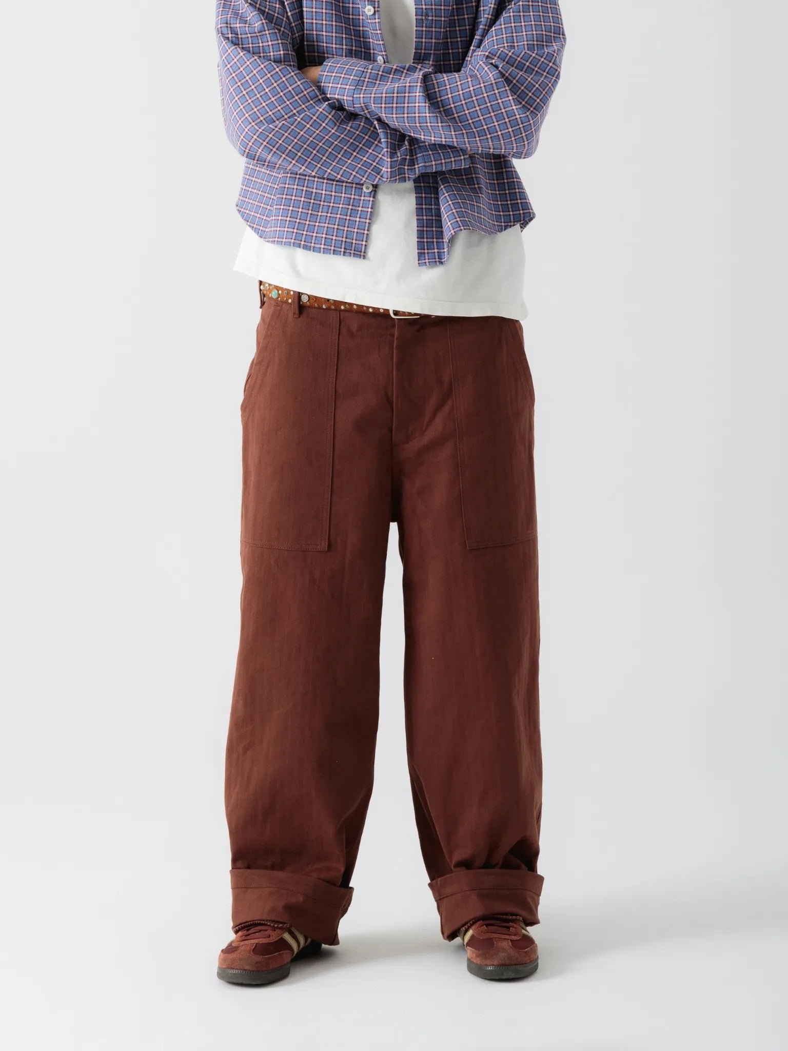 Brown Herringbone Fatigue Baggy