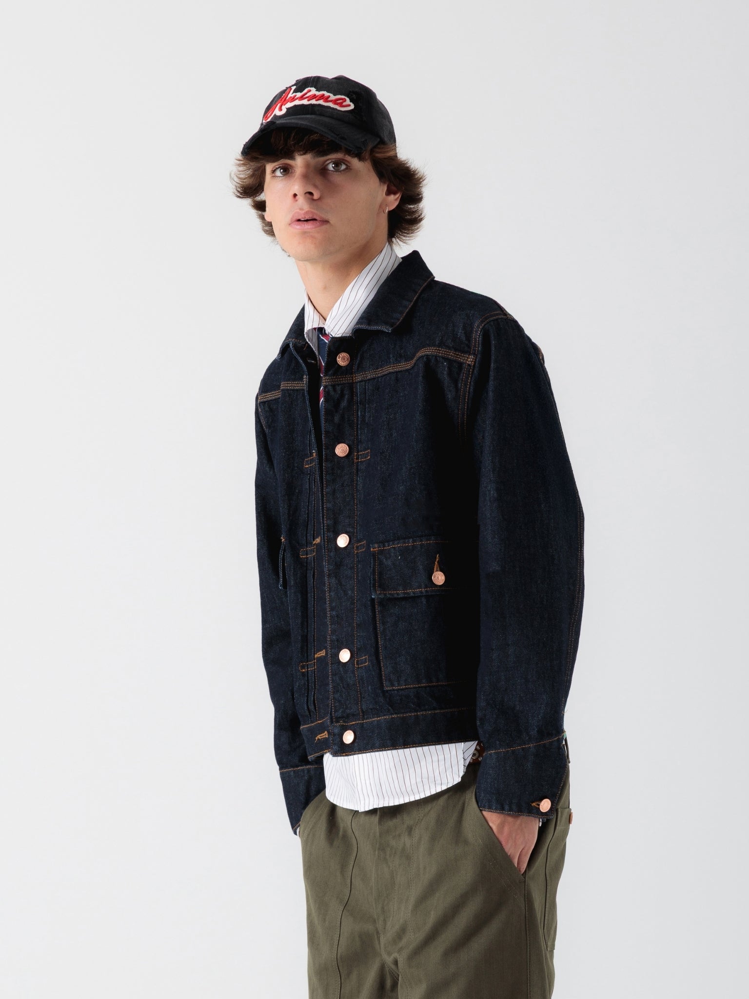 Raw Denim Cropped Trucker