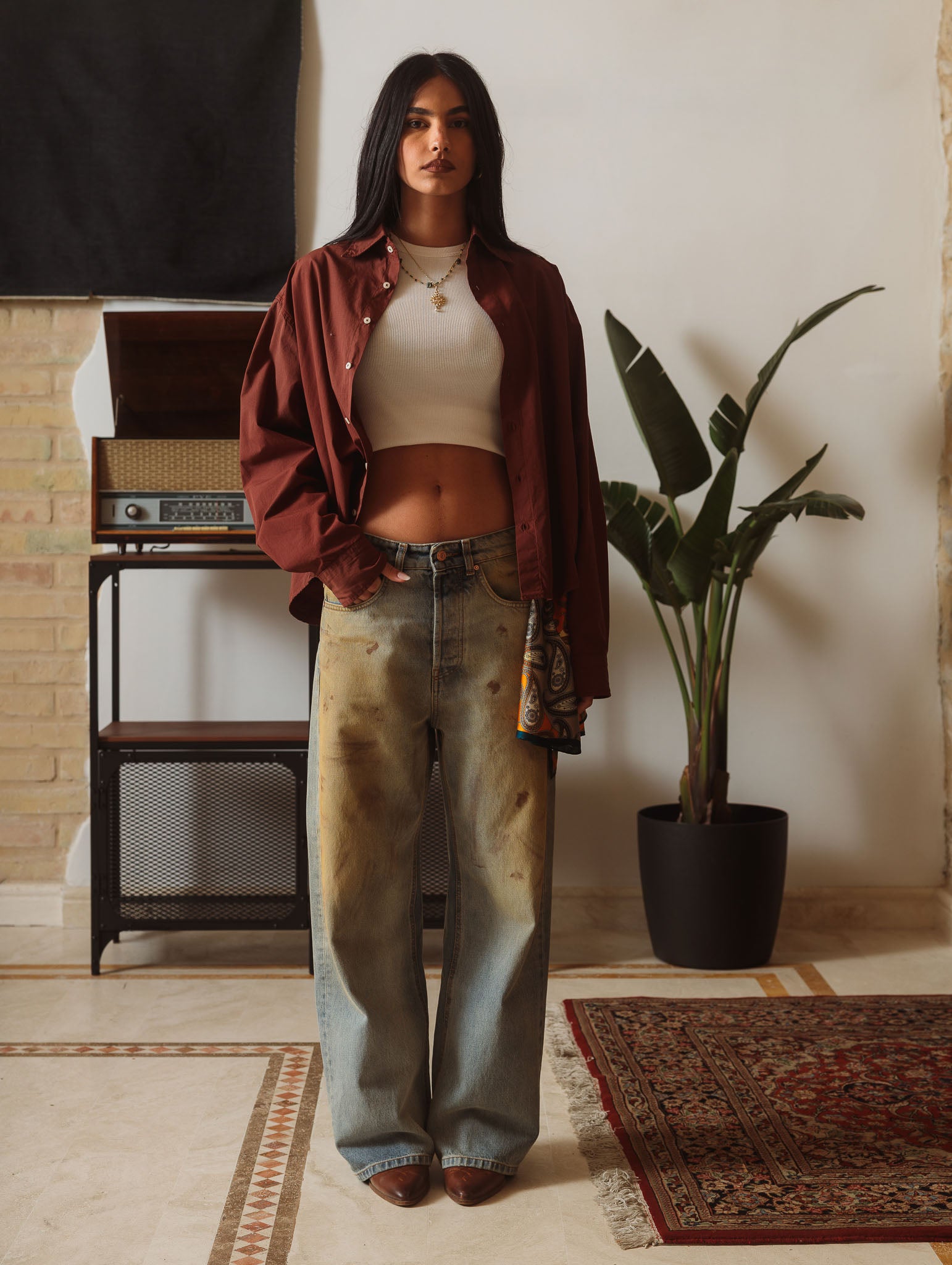 Dirty Washed Baggy Denim