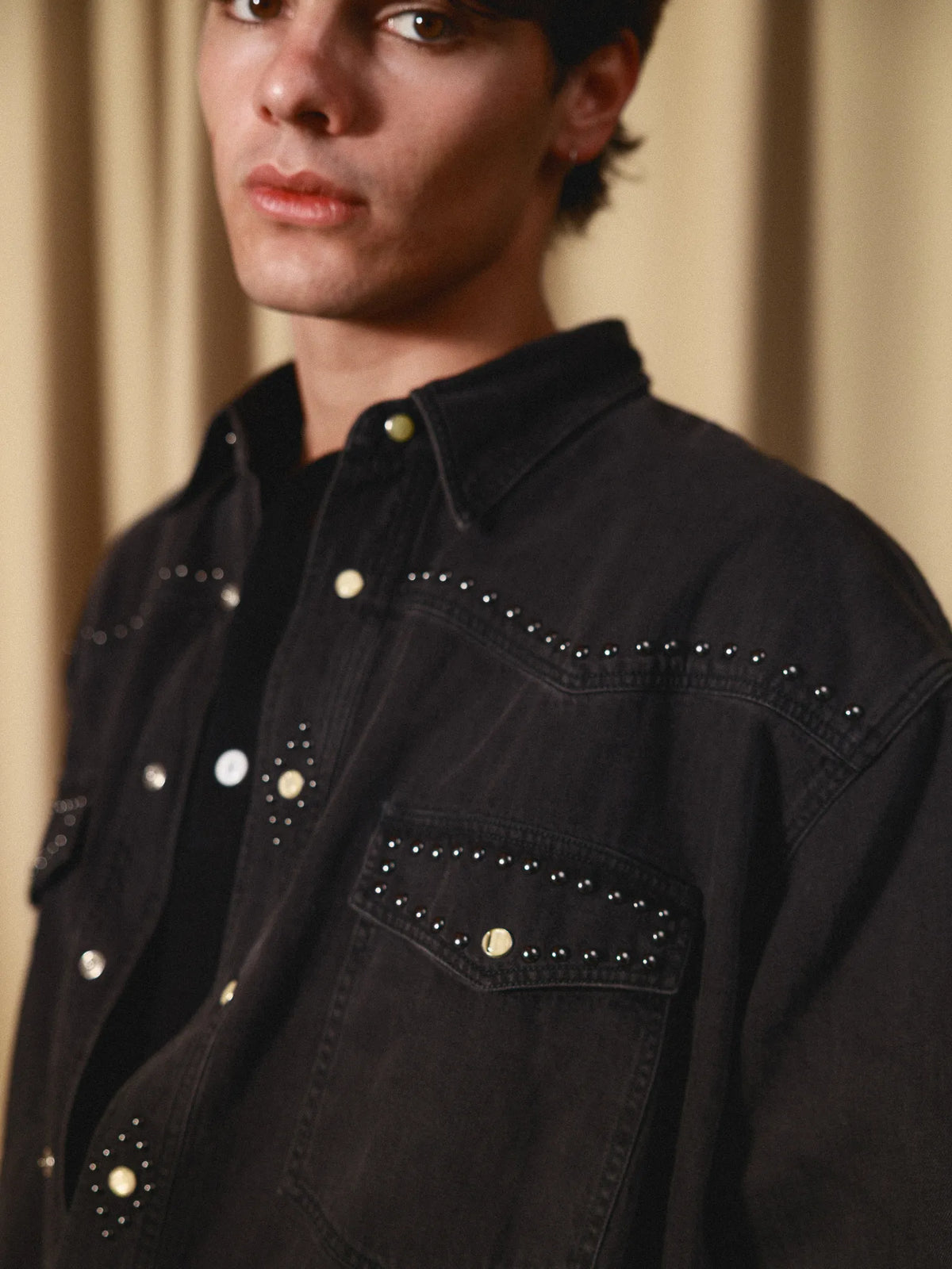 Studded Denim Overshirt