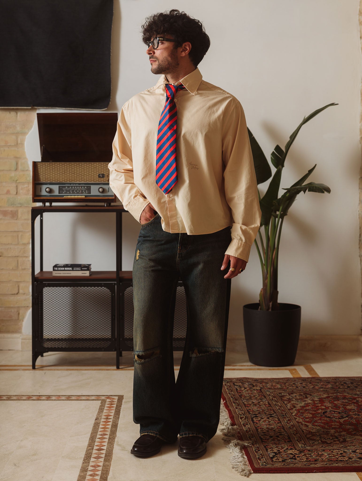 Sand Washed Baggy Denim