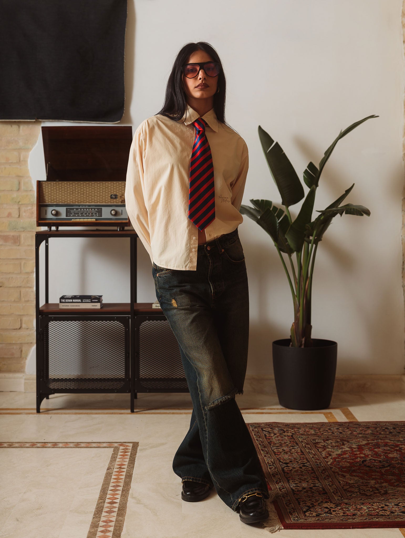 Sand Washed Baggy Denim