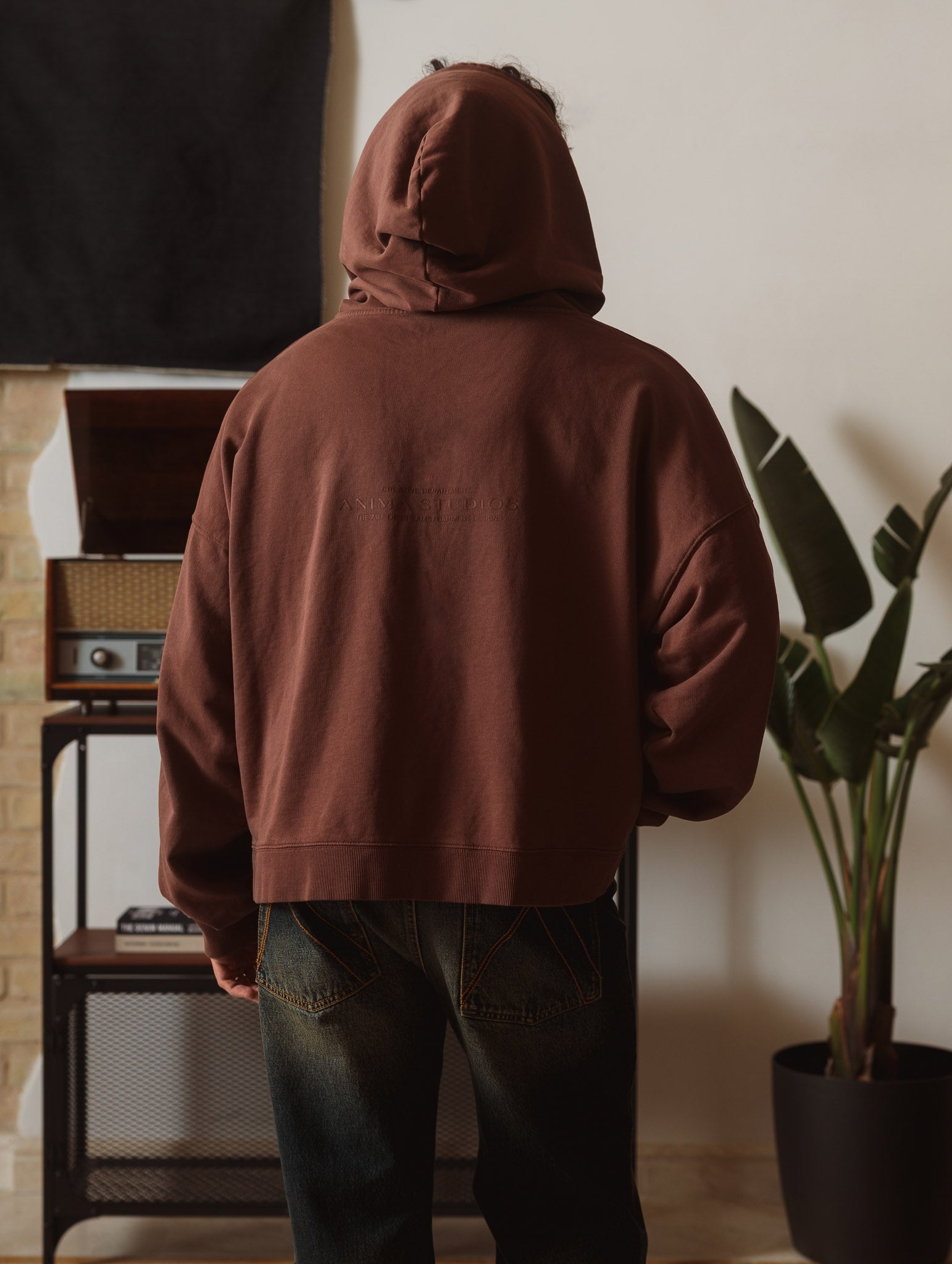 Cropped Hoodie Brown