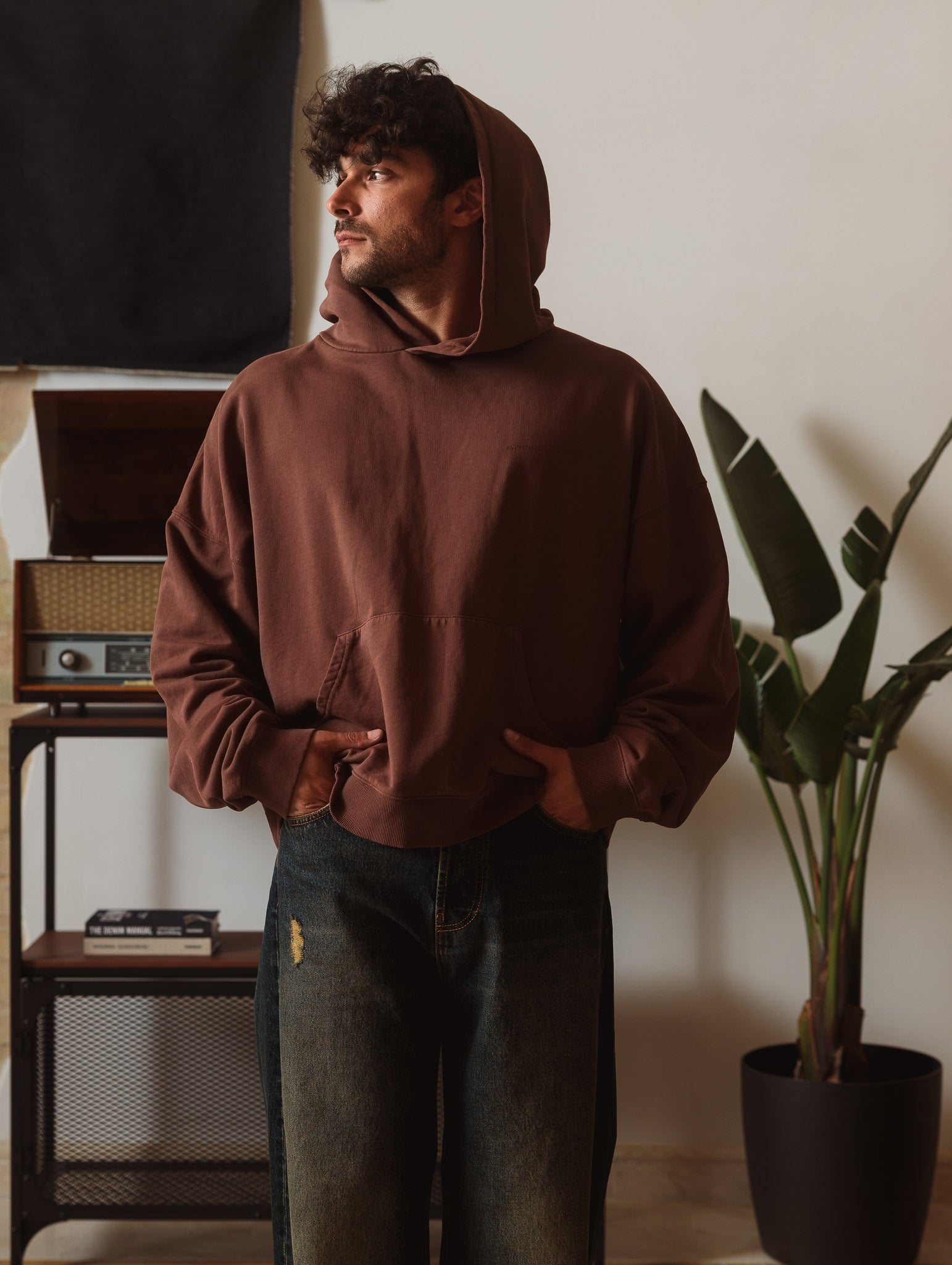 Cropped Hoodie Brown