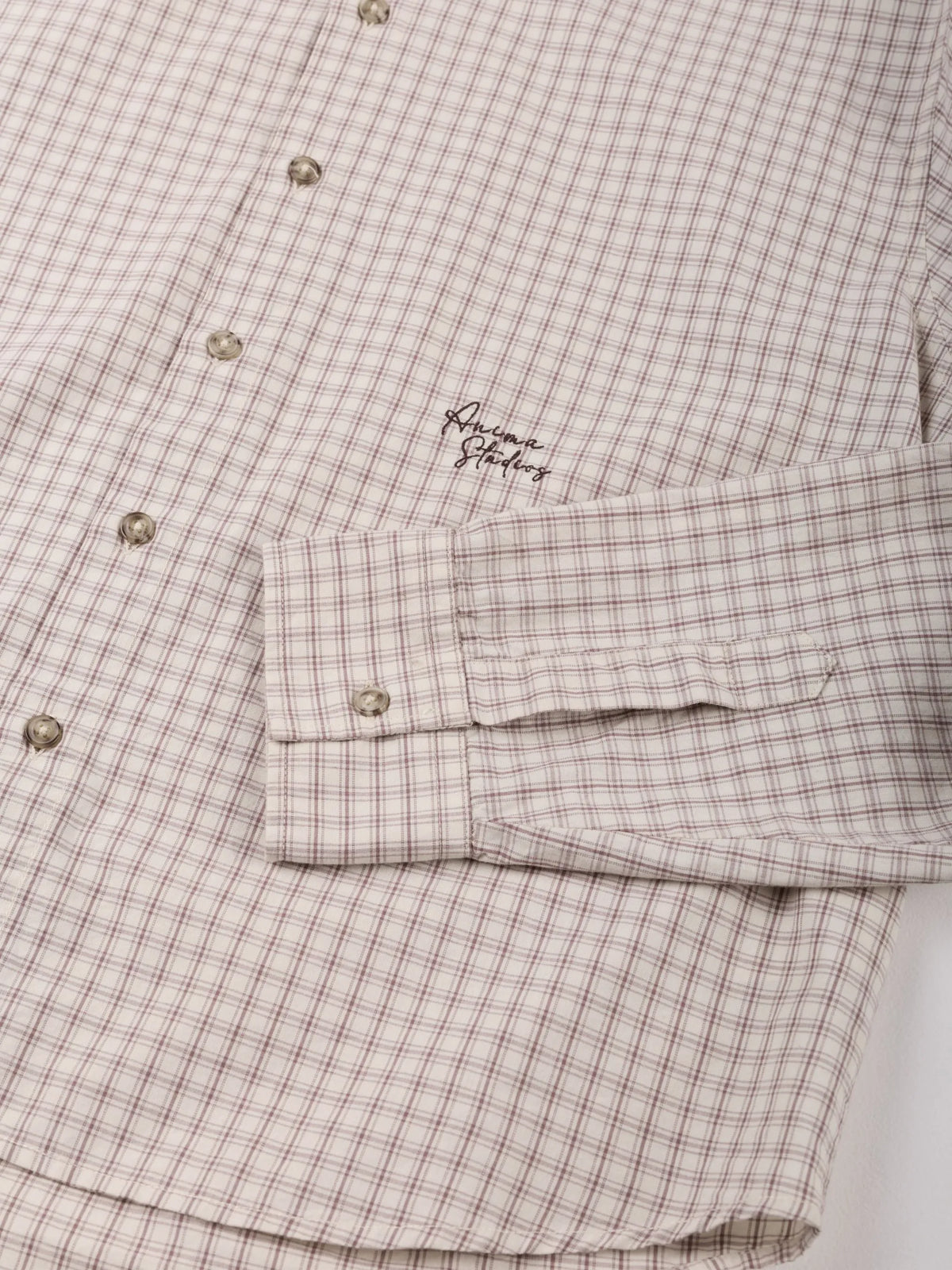 Check Shirt Beige Check Anima Studios, dettaglio del tessuto