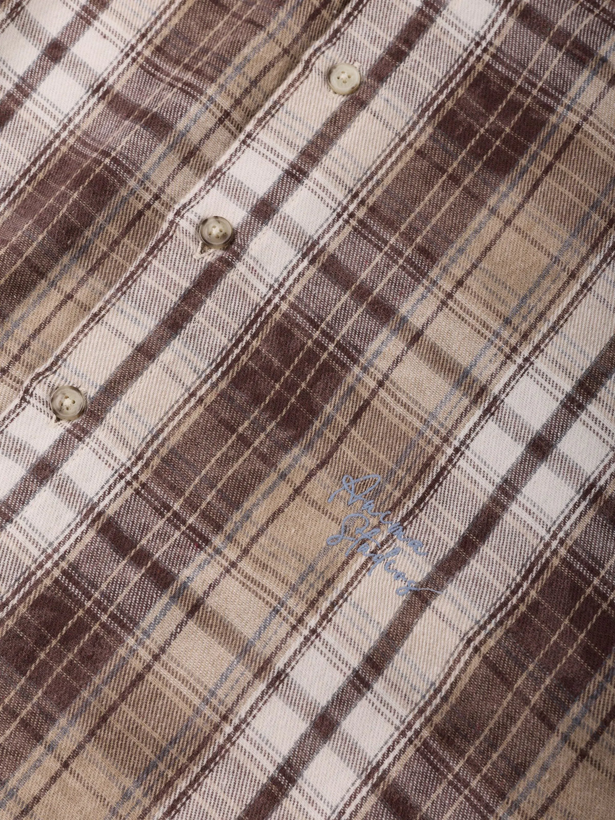 Flannel Shirt Beige Anima Studios, dettaglio della flanella