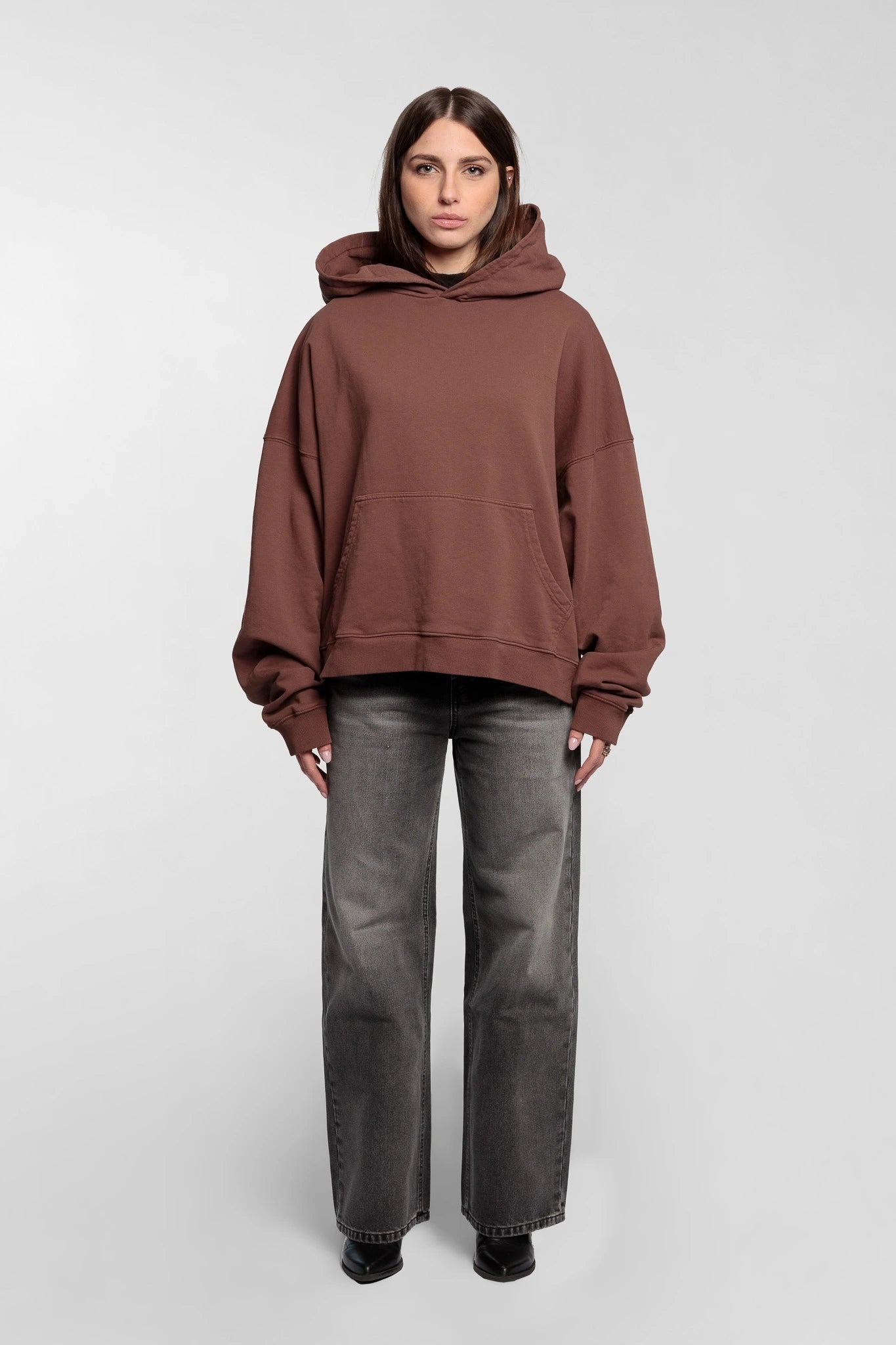 Cropped Hoodie Brown