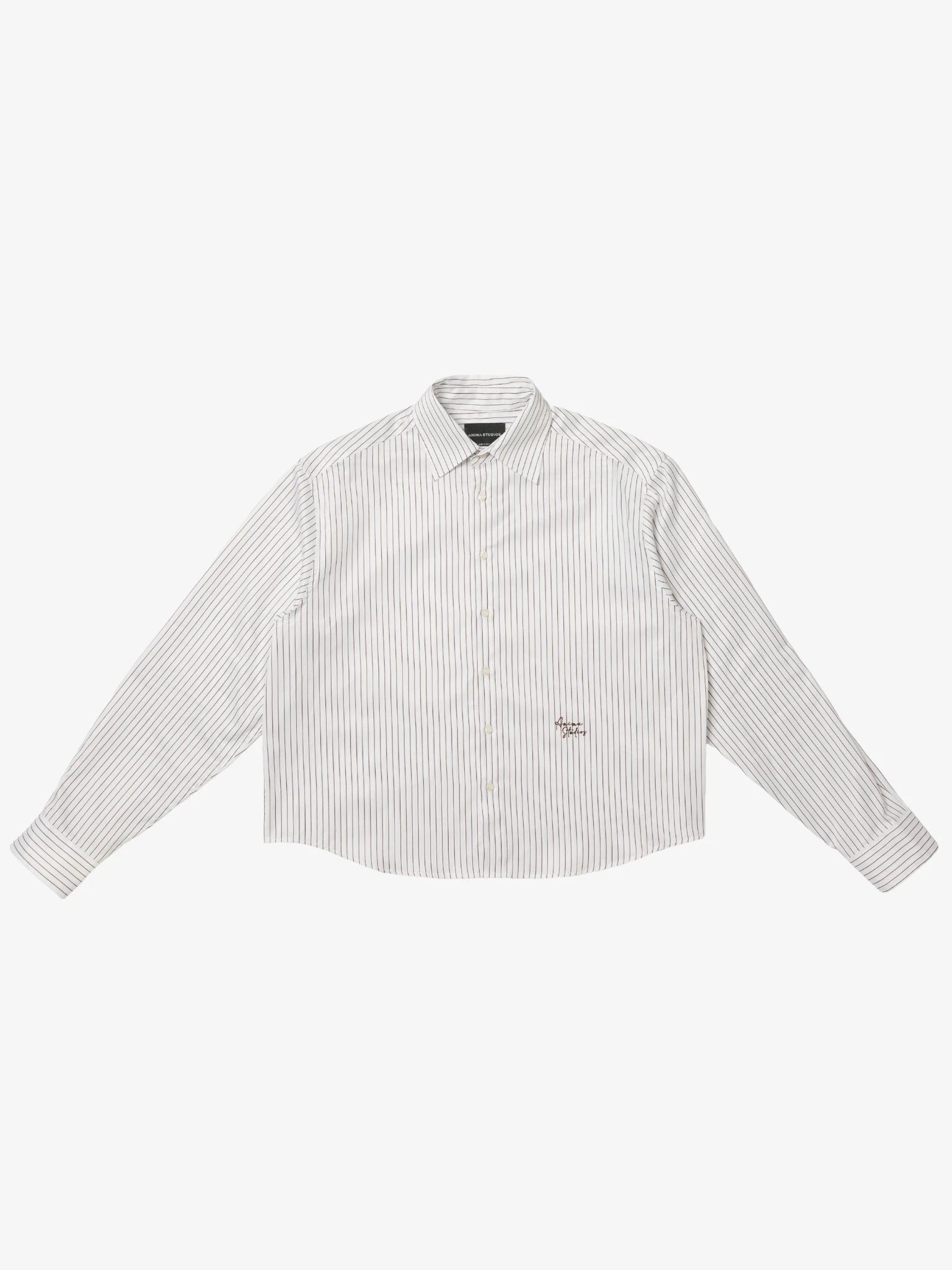 White Cropped Striped Shirt