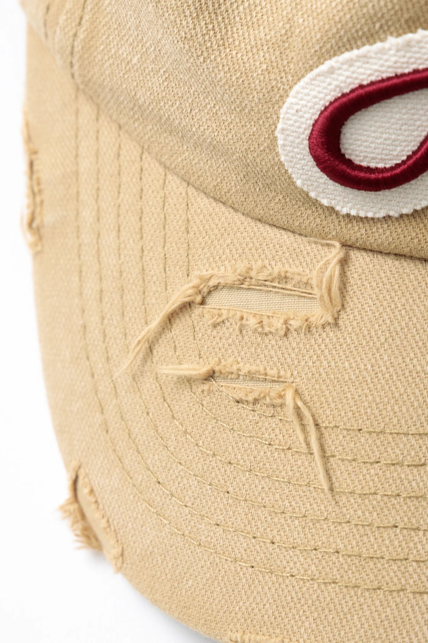 Embroidered Beige Cap