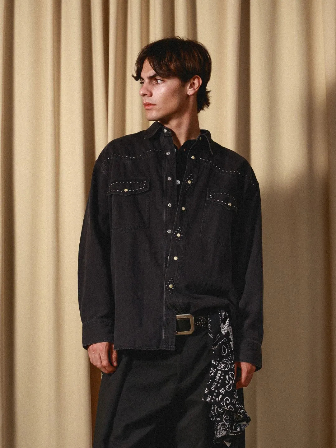 Studded Denim Overshirt