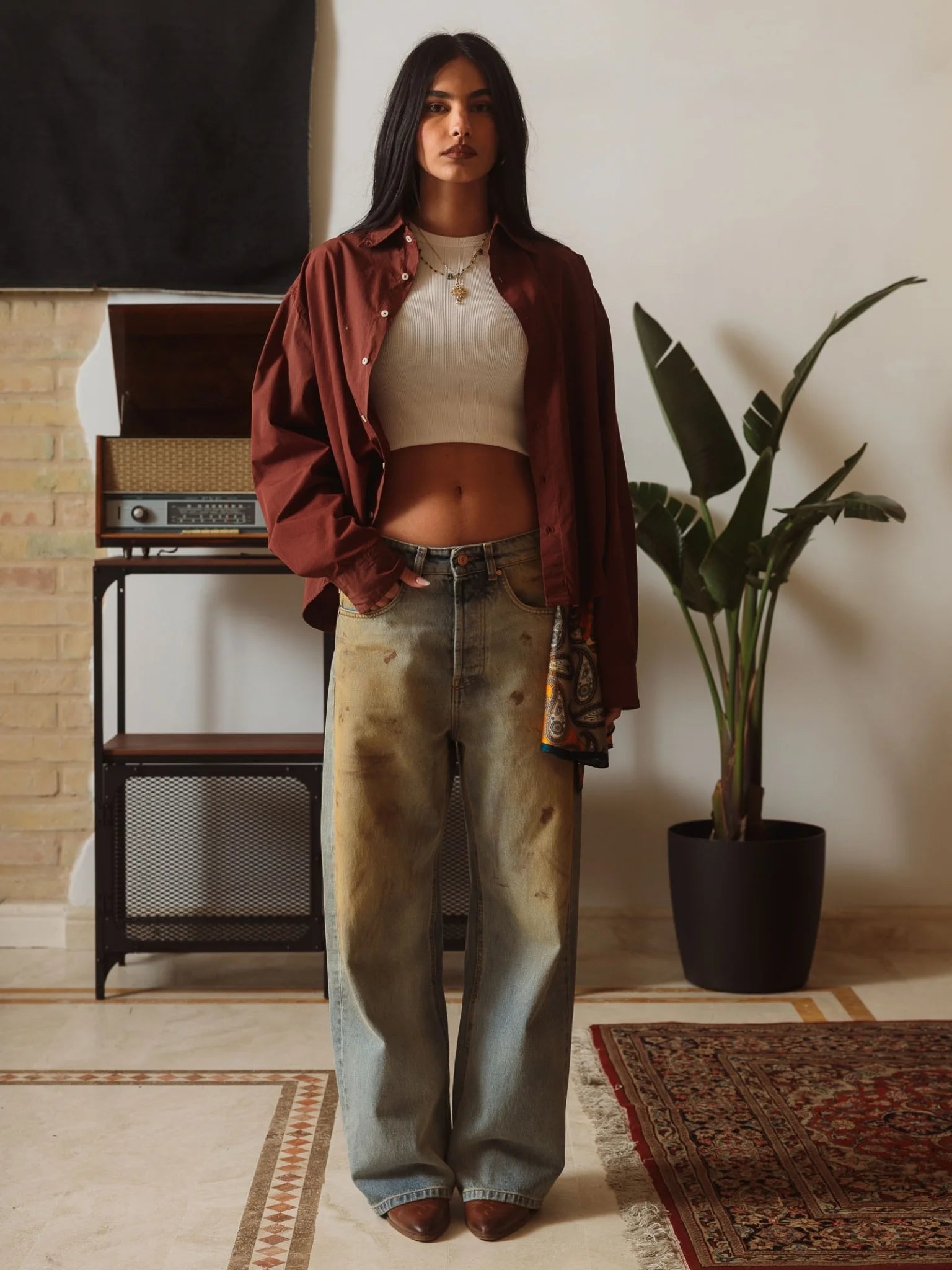 Dirty Washed Baggy Denim