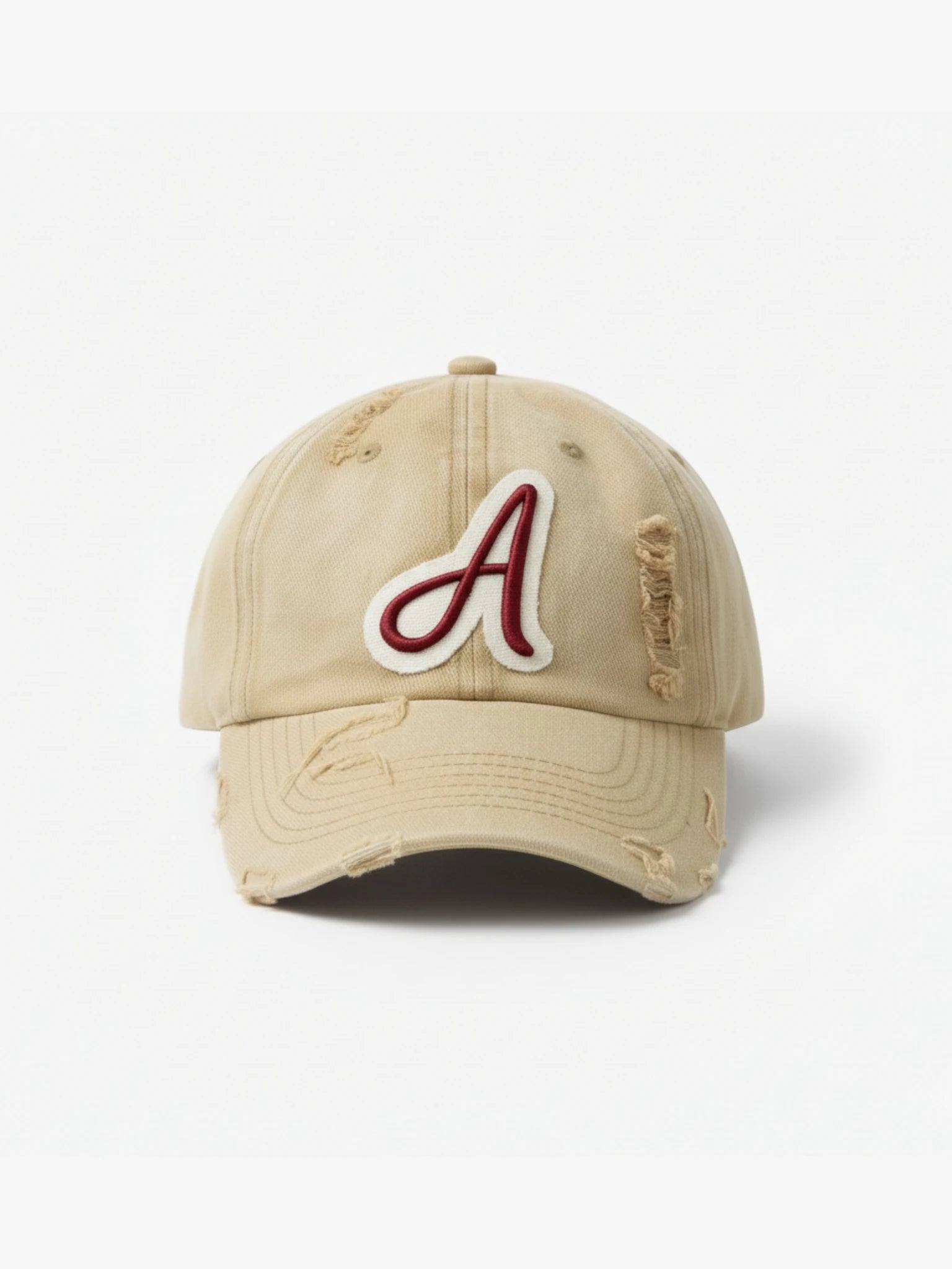 Embroidered Beige Cap