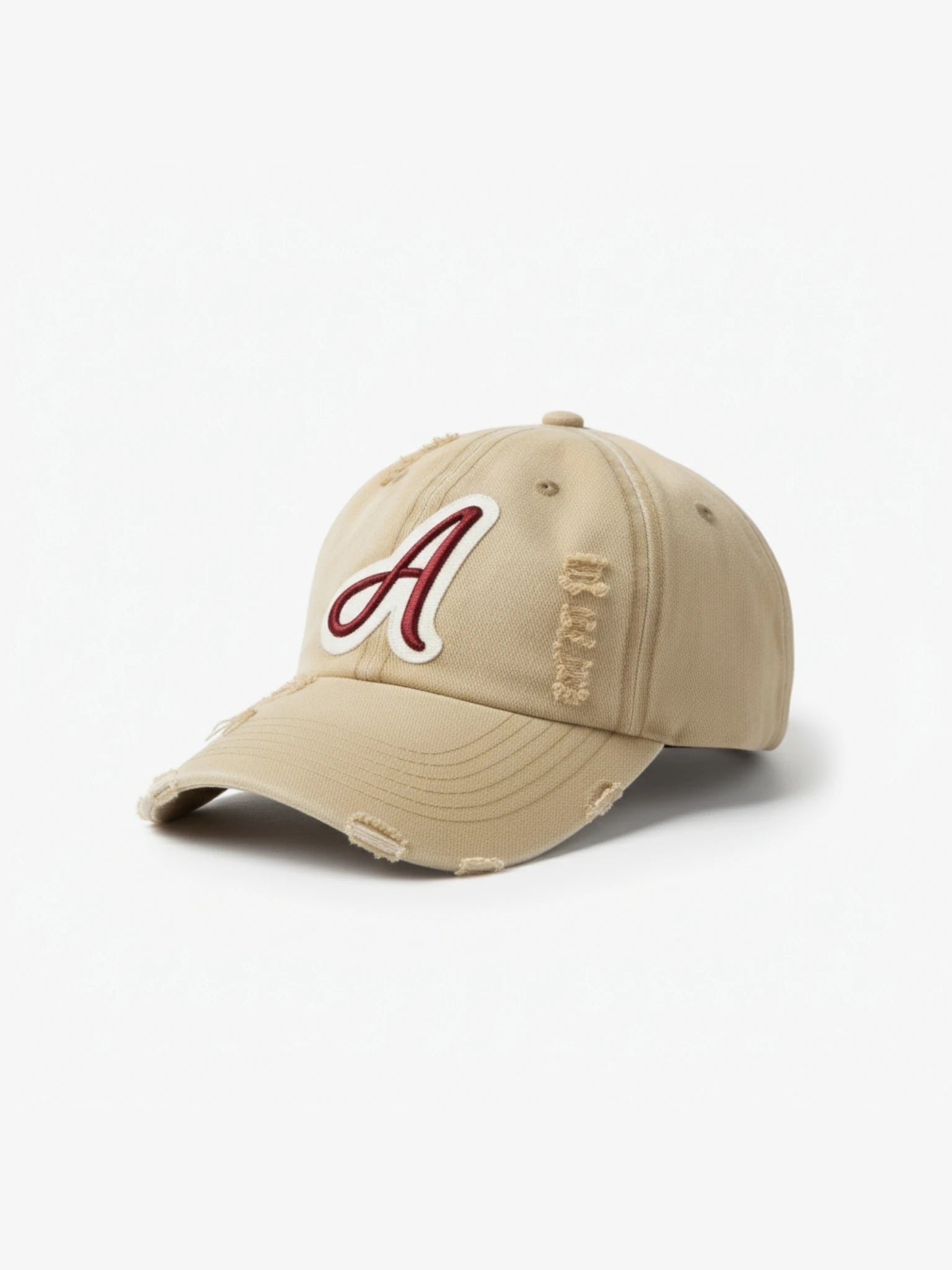 Embroidered Beige Cap
