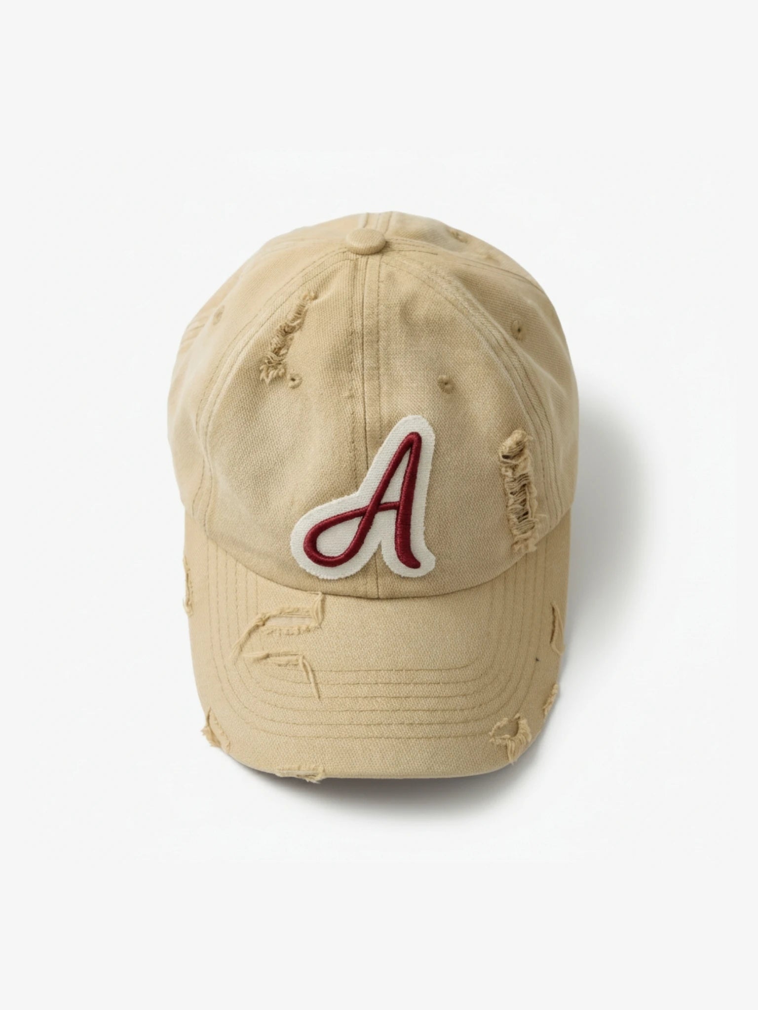 Embroidered Beige Cap