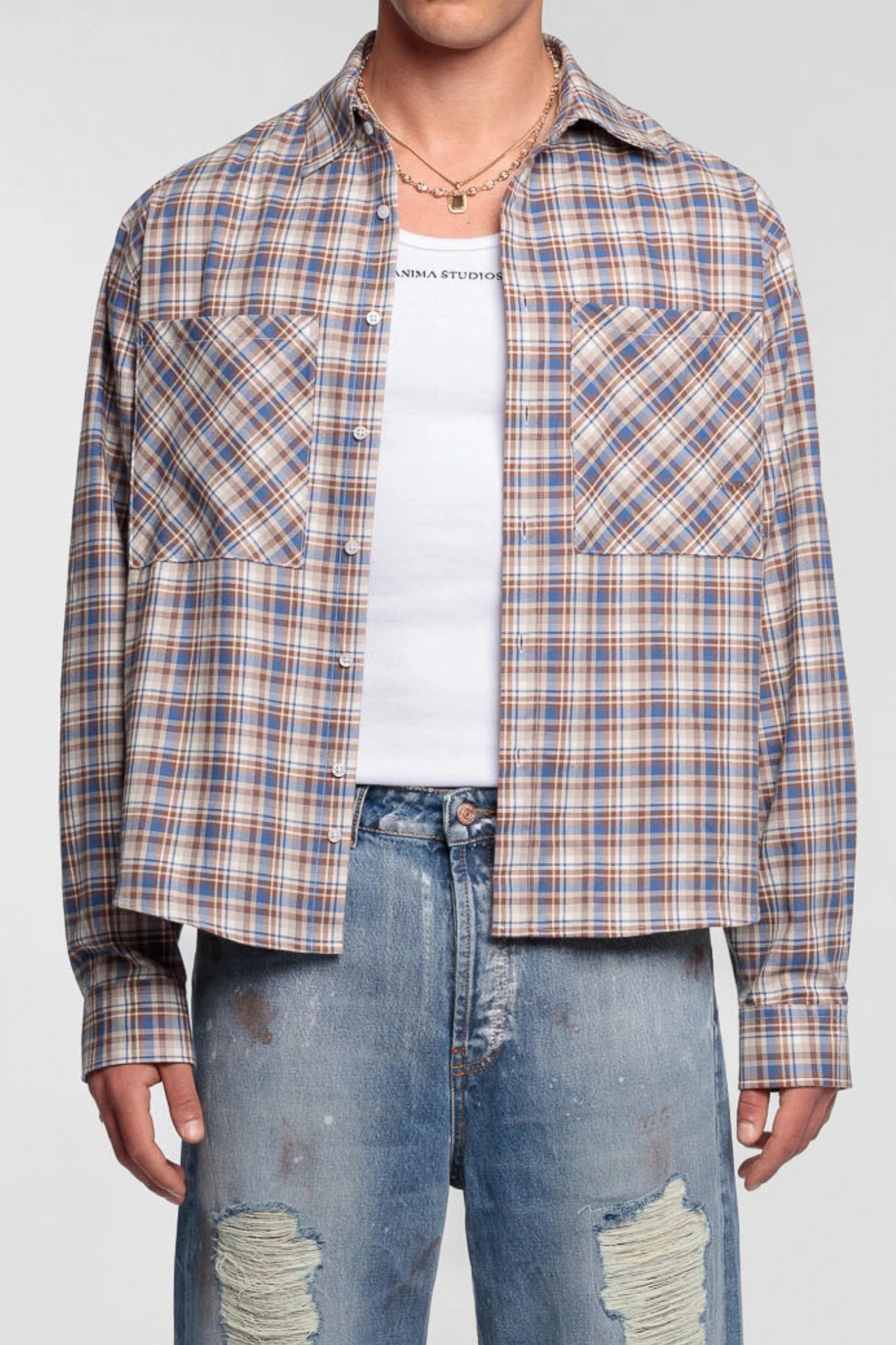 Checkered Cropped Shirt