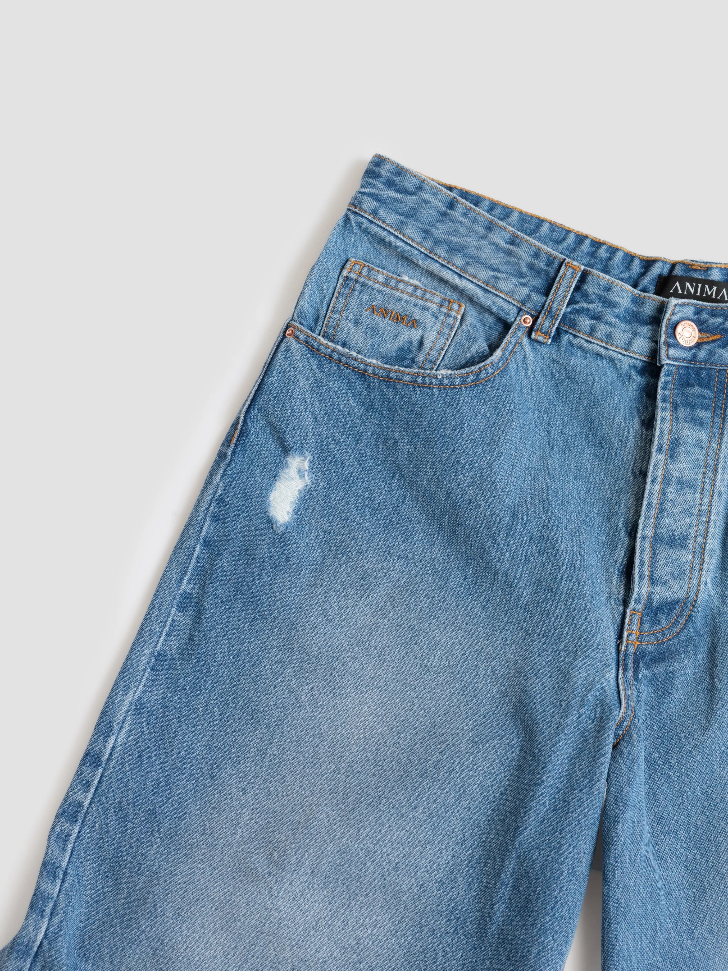 Bleach Denim Shorts