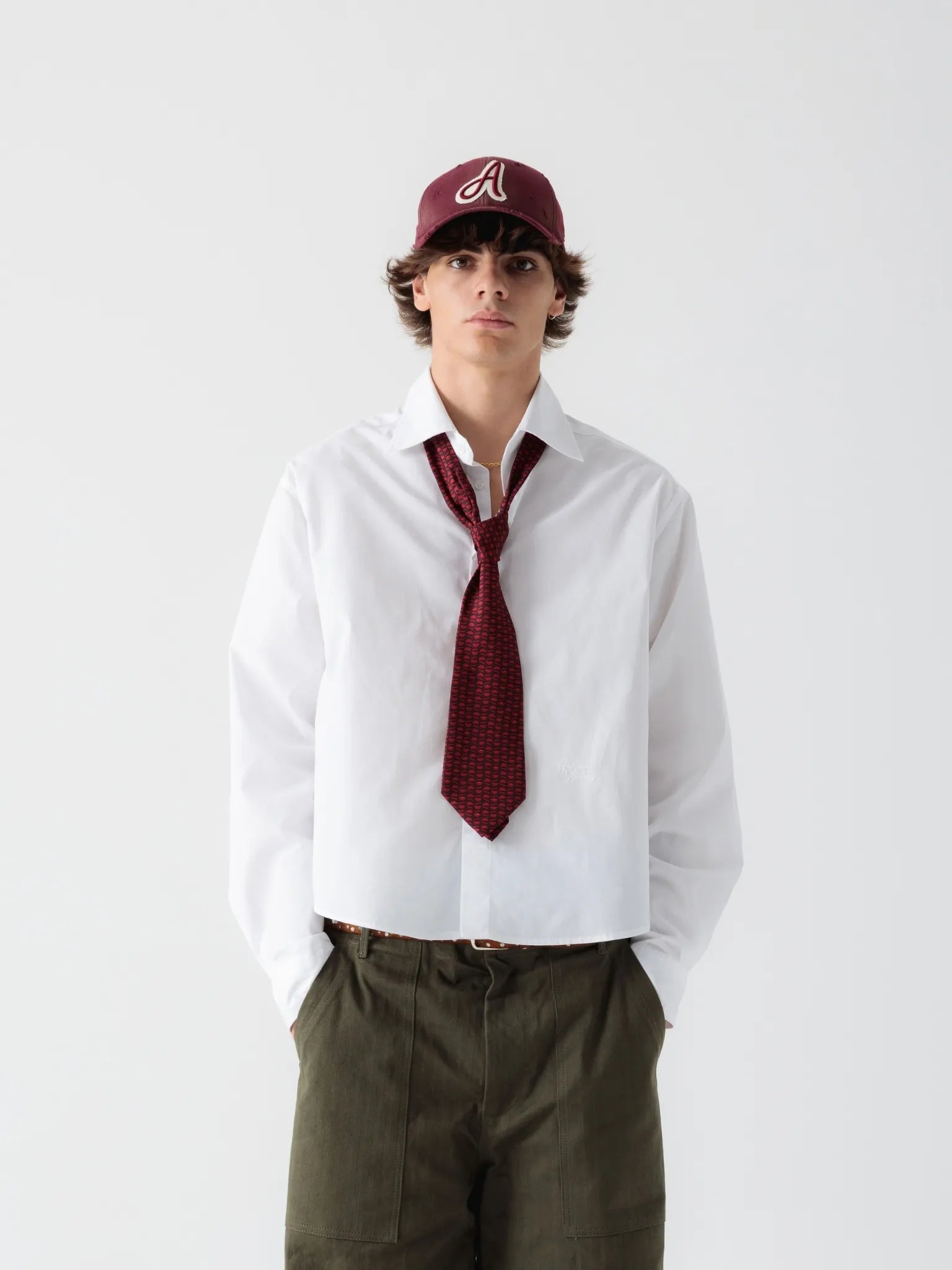 White Cropped Shirt