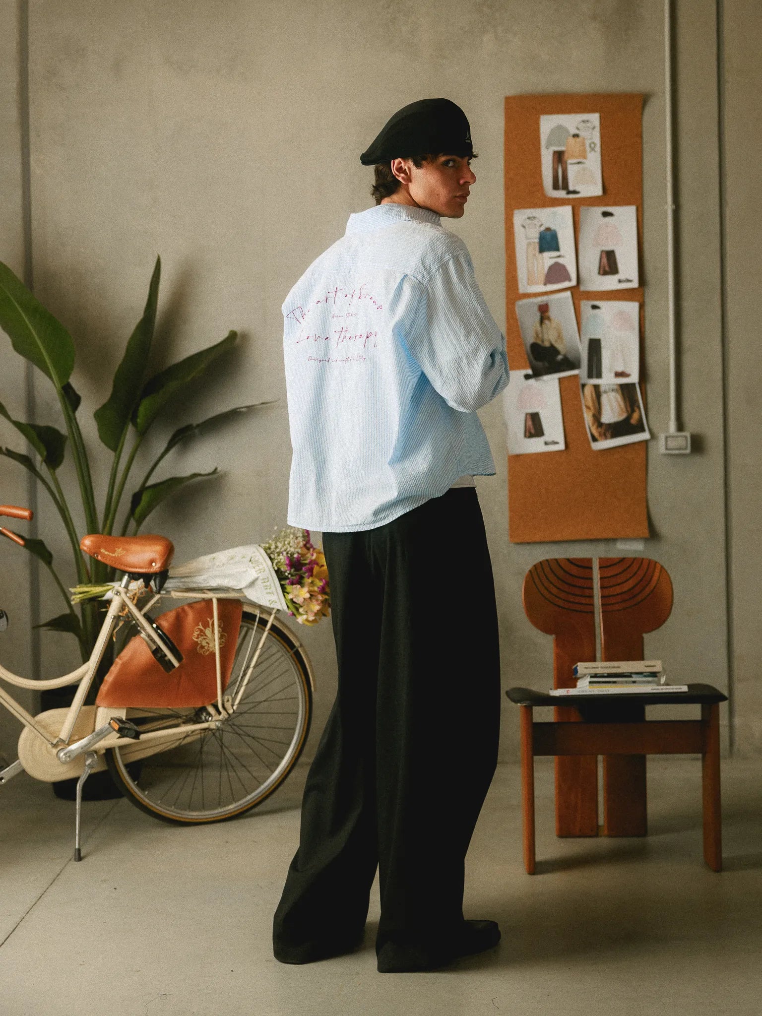Embroidered Striped Seersucker Shirt
