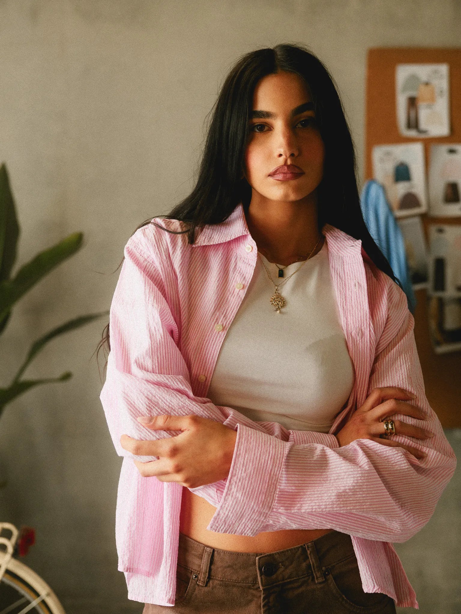 Striped Embroidered Shirt