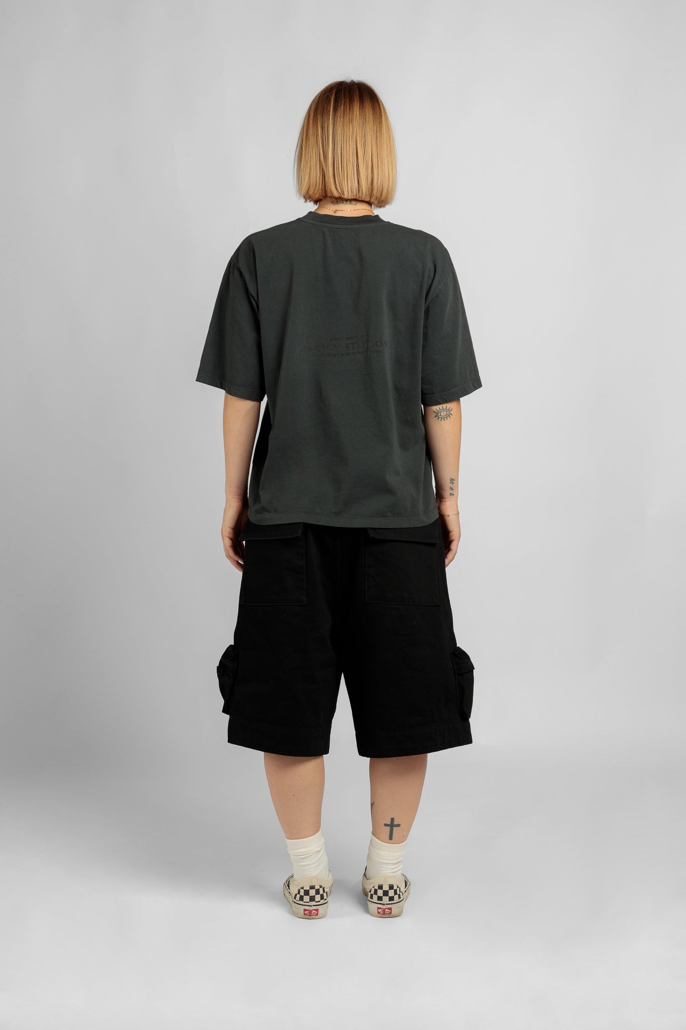 Black Eight Pockets Cargo Shorts