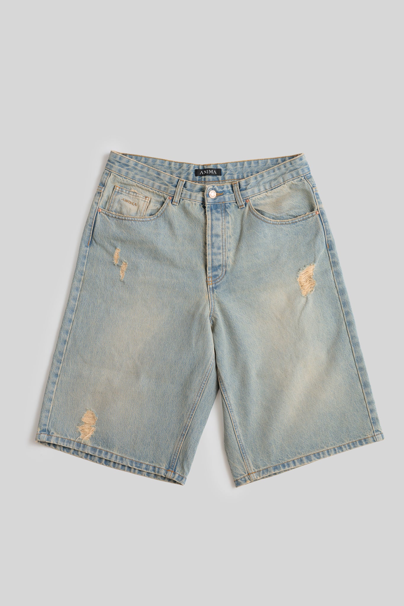 Distressed Denim Blu Shorts
