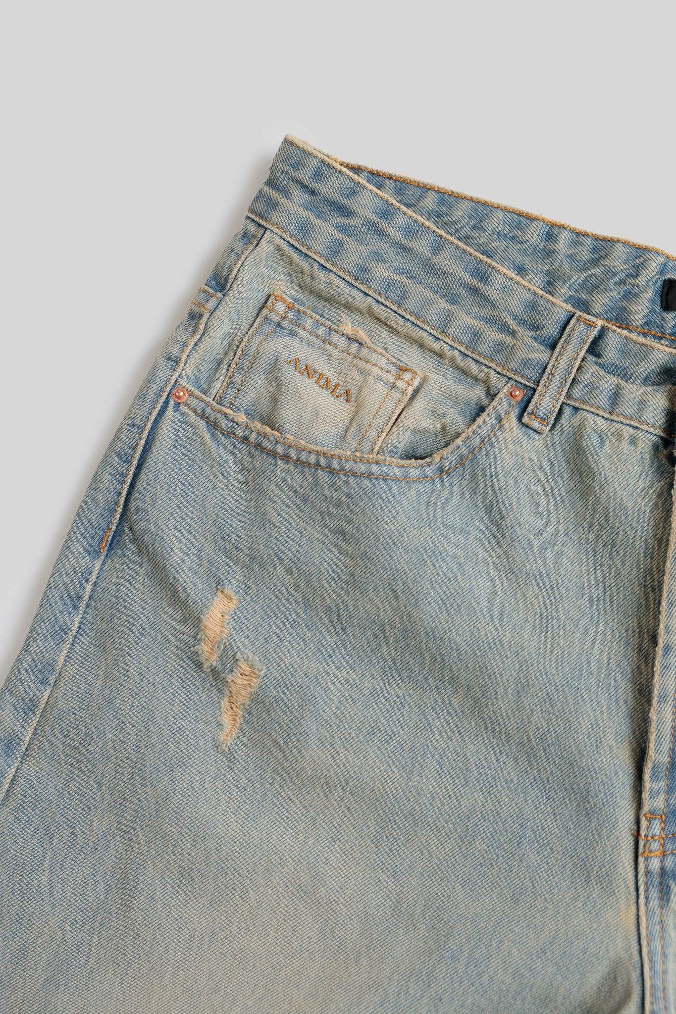 Distressed Denim Blu Shorts