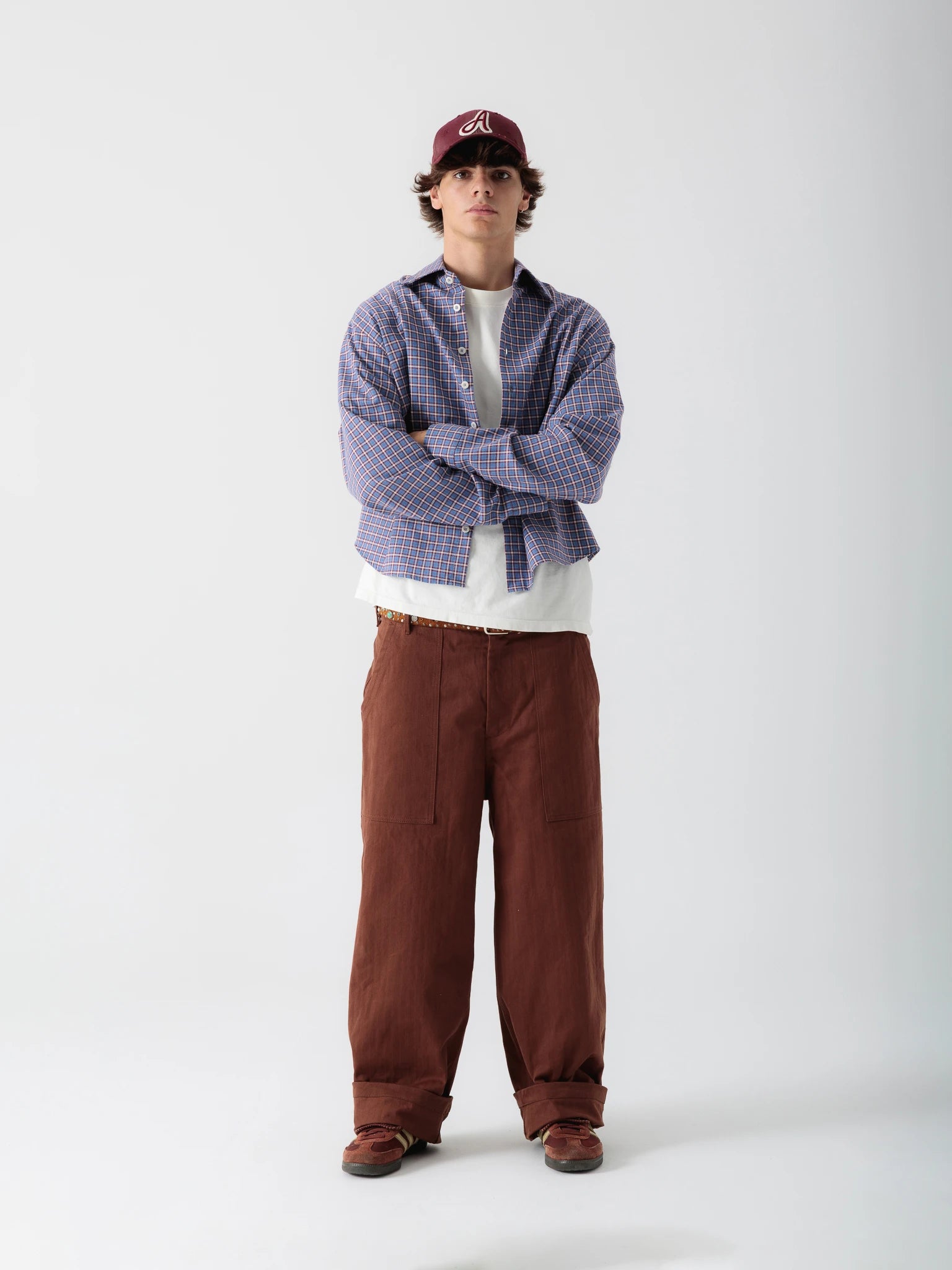 Brown Herringbone Fatigue Baggy