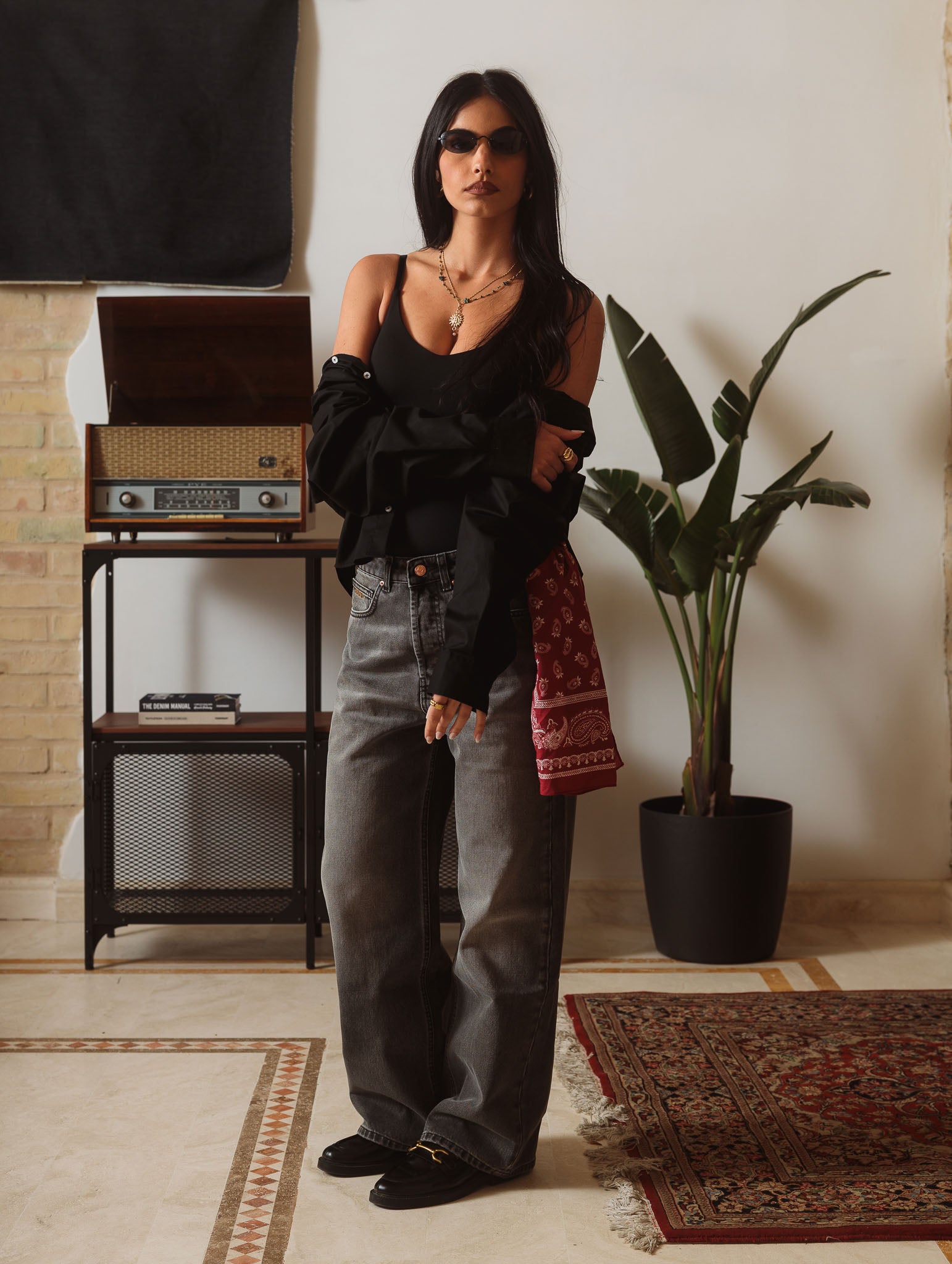 Smoked Baggy Fit Denim