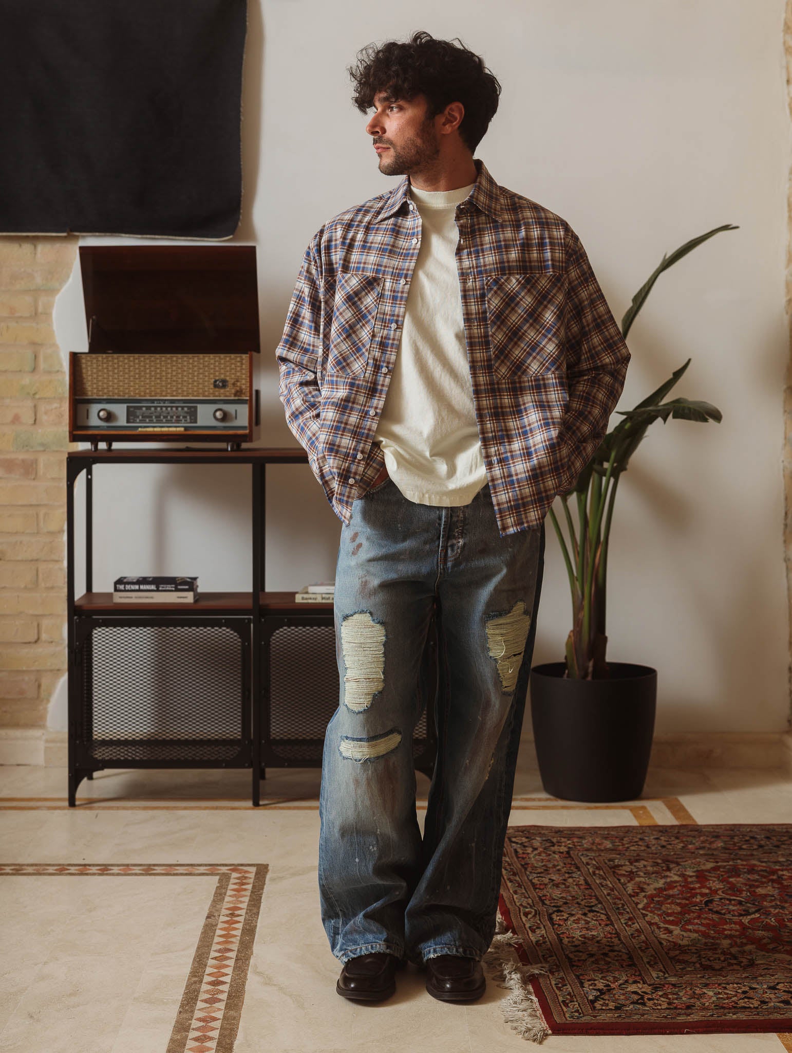 Checkered Cropped Shirt