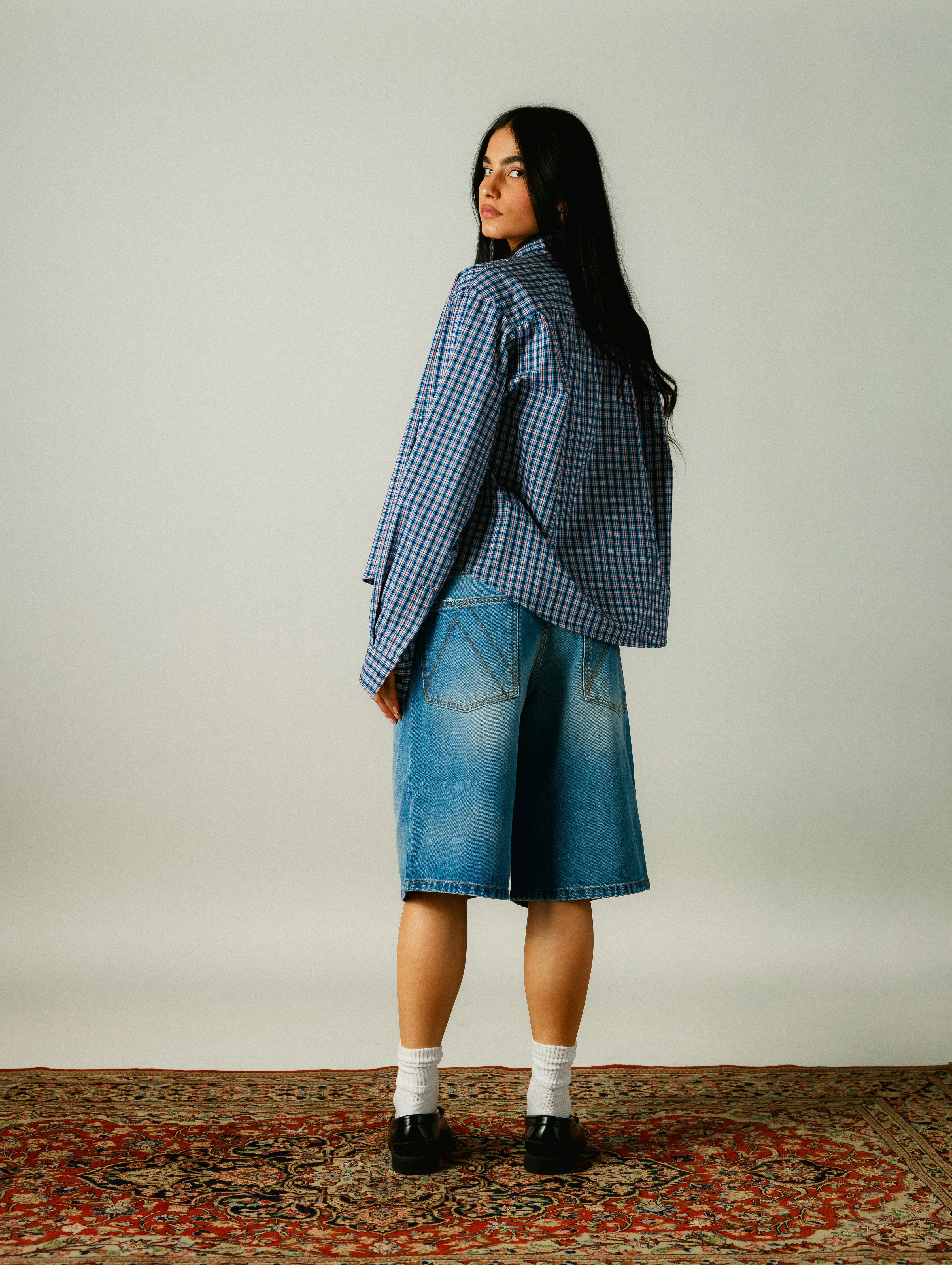 Bleach Denim Shorts
