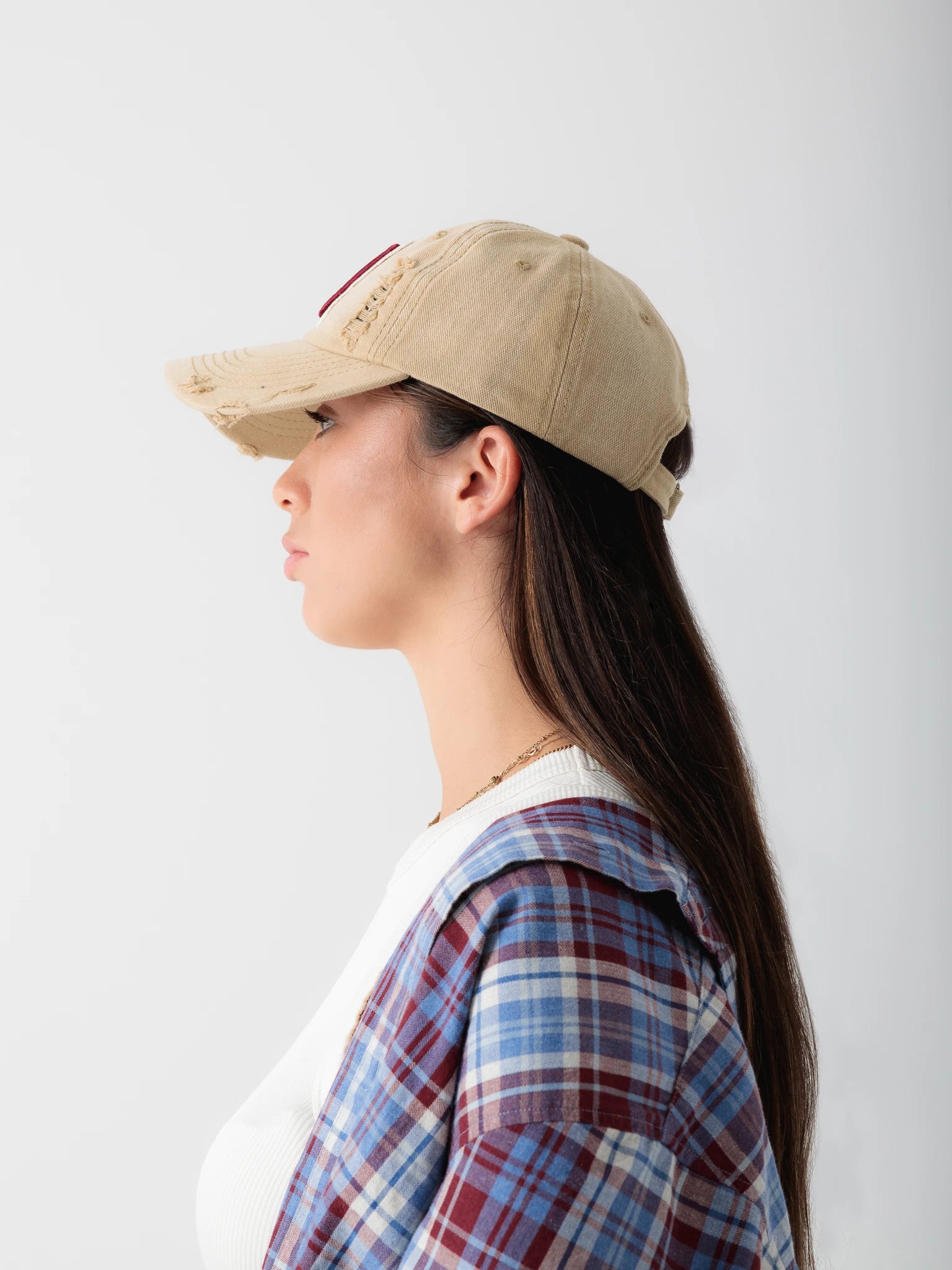 Embroidered Beige Cap