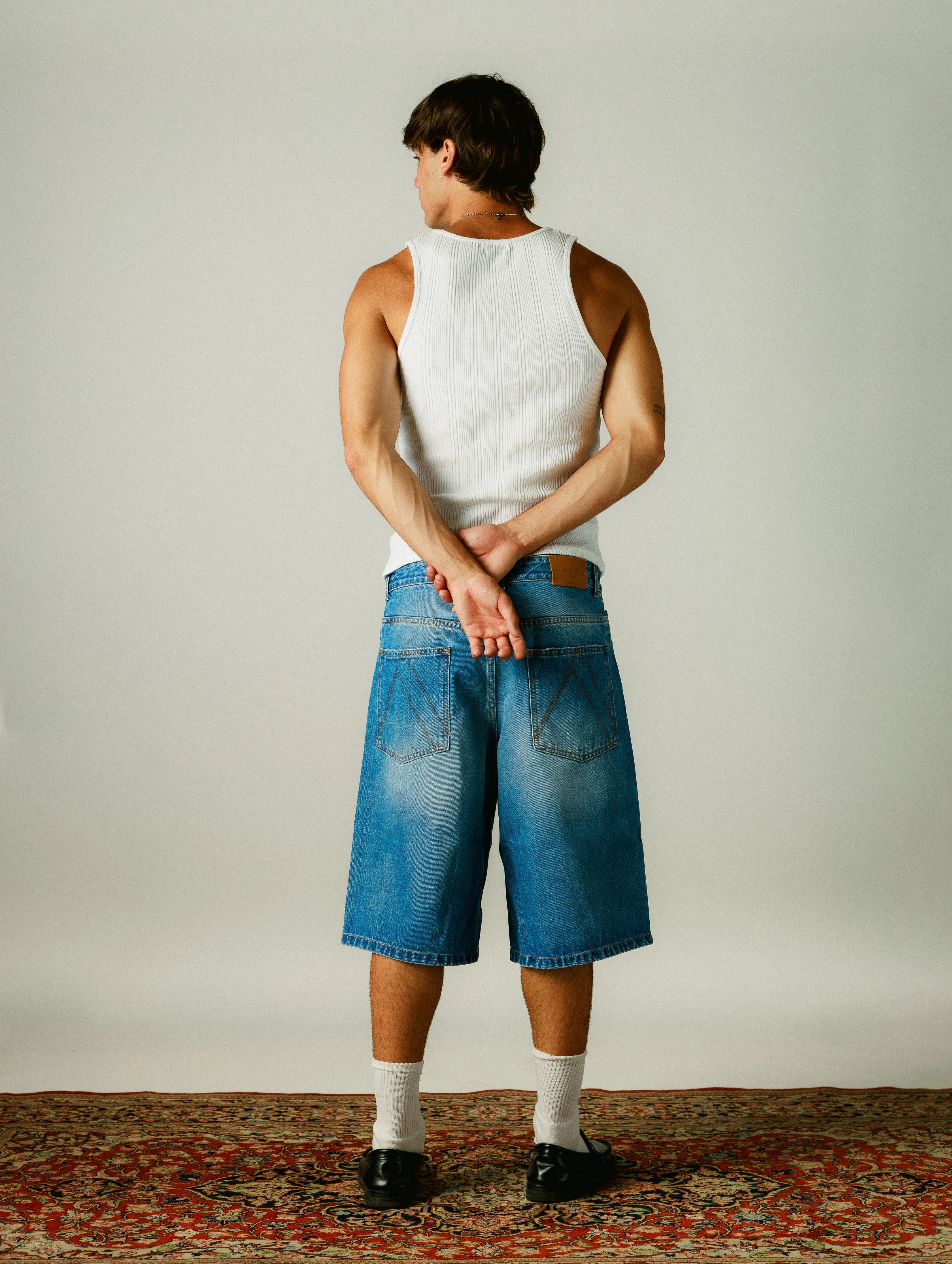 Bleach Denim Shorts
