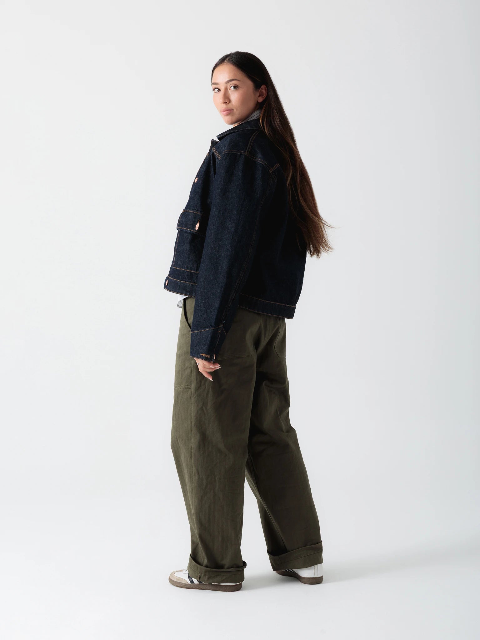Raw Denim Cropped Trucker