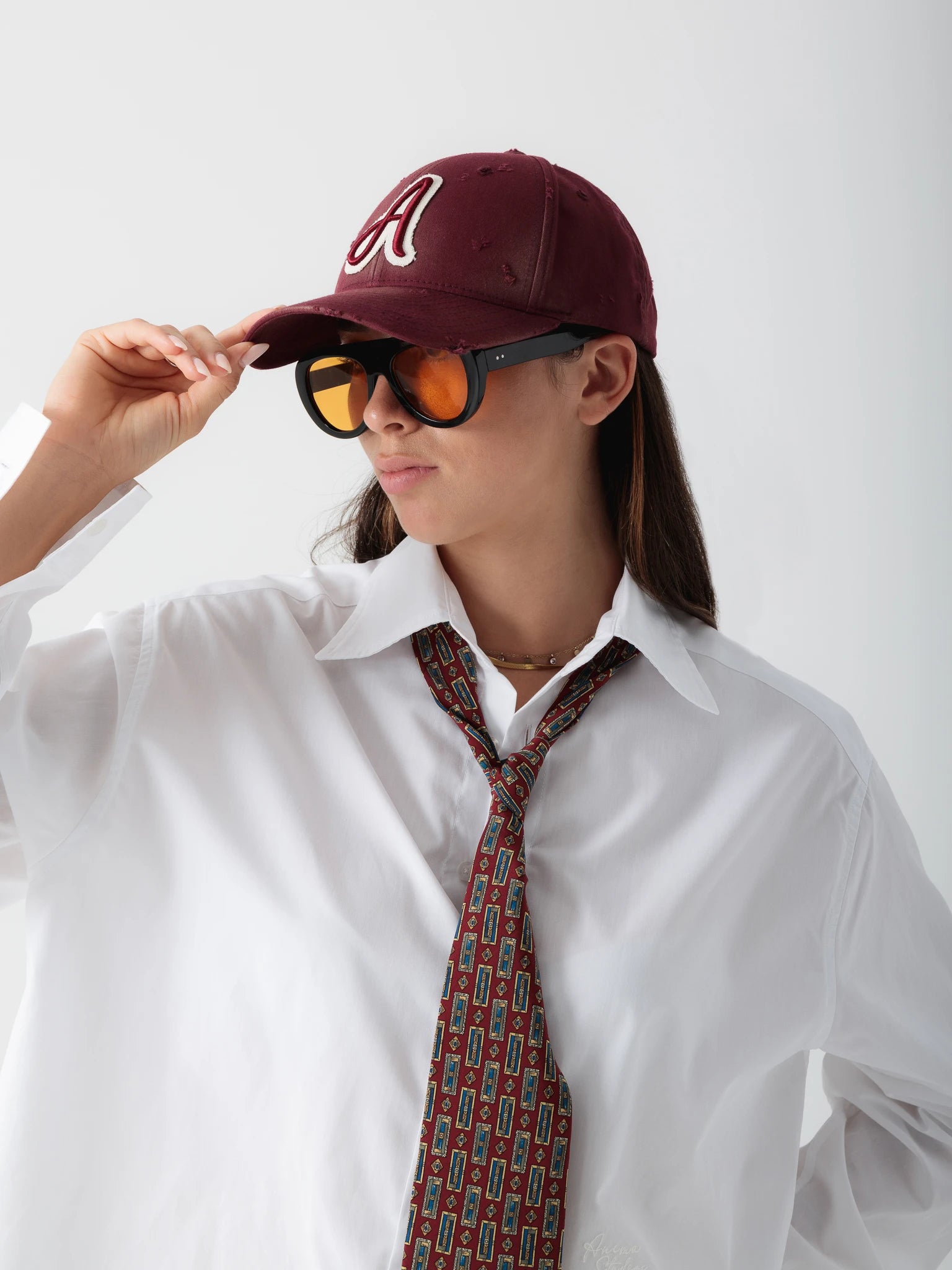 Embroidered Bordeaux Cap