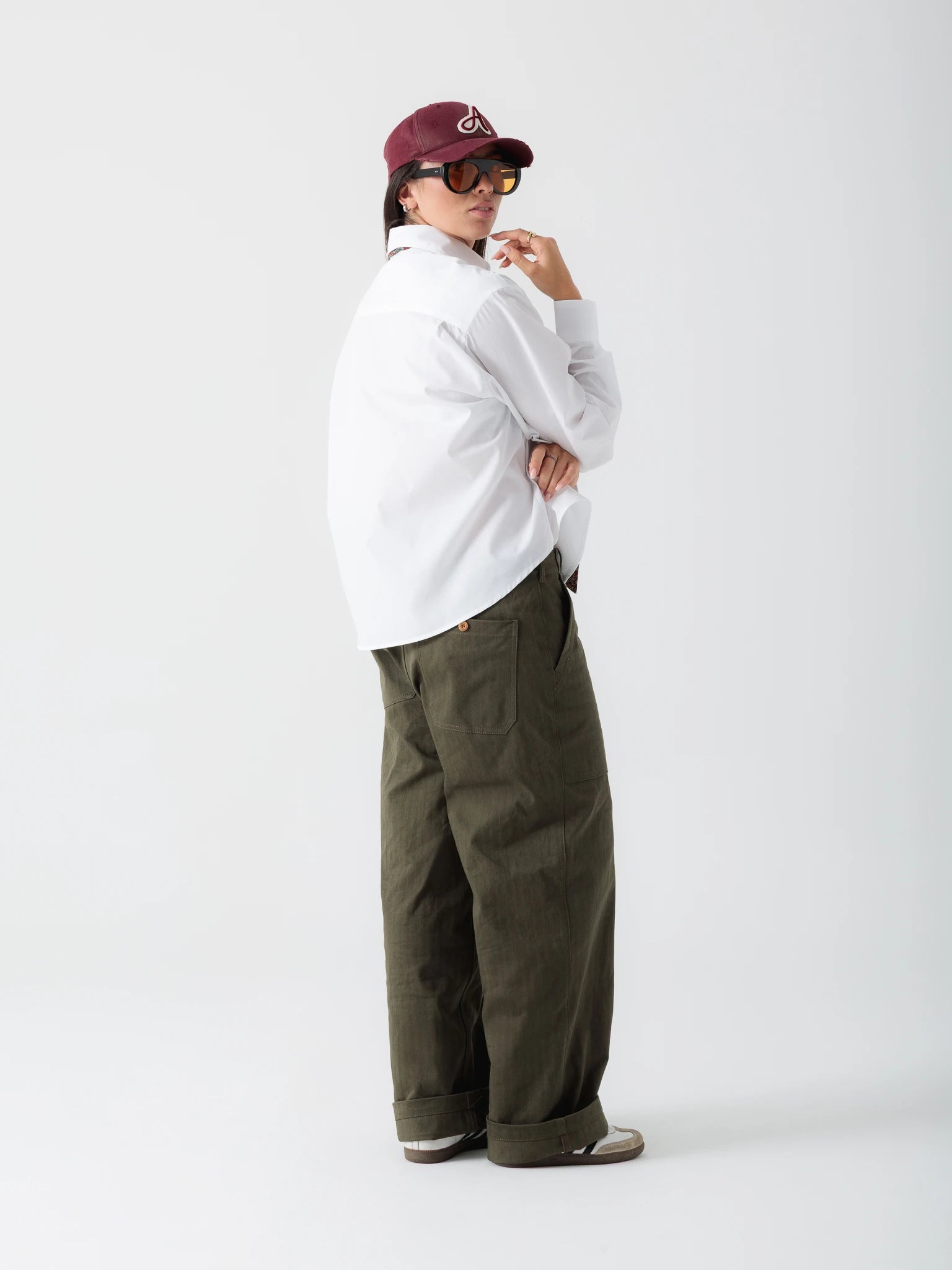 White Cropped Shirt