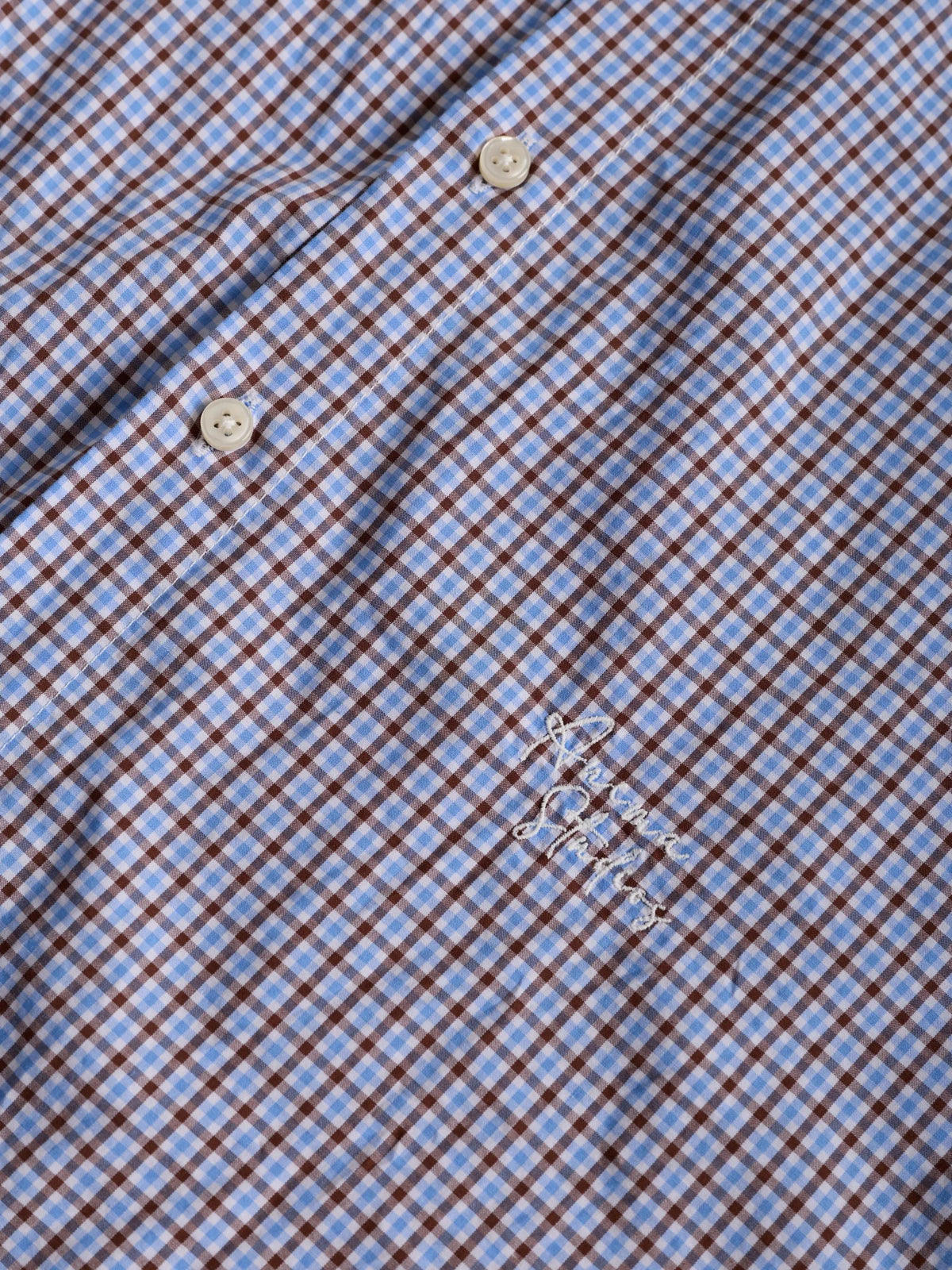 Check Shirt Blue Check Anima Studios, dettaglio del tessuto
