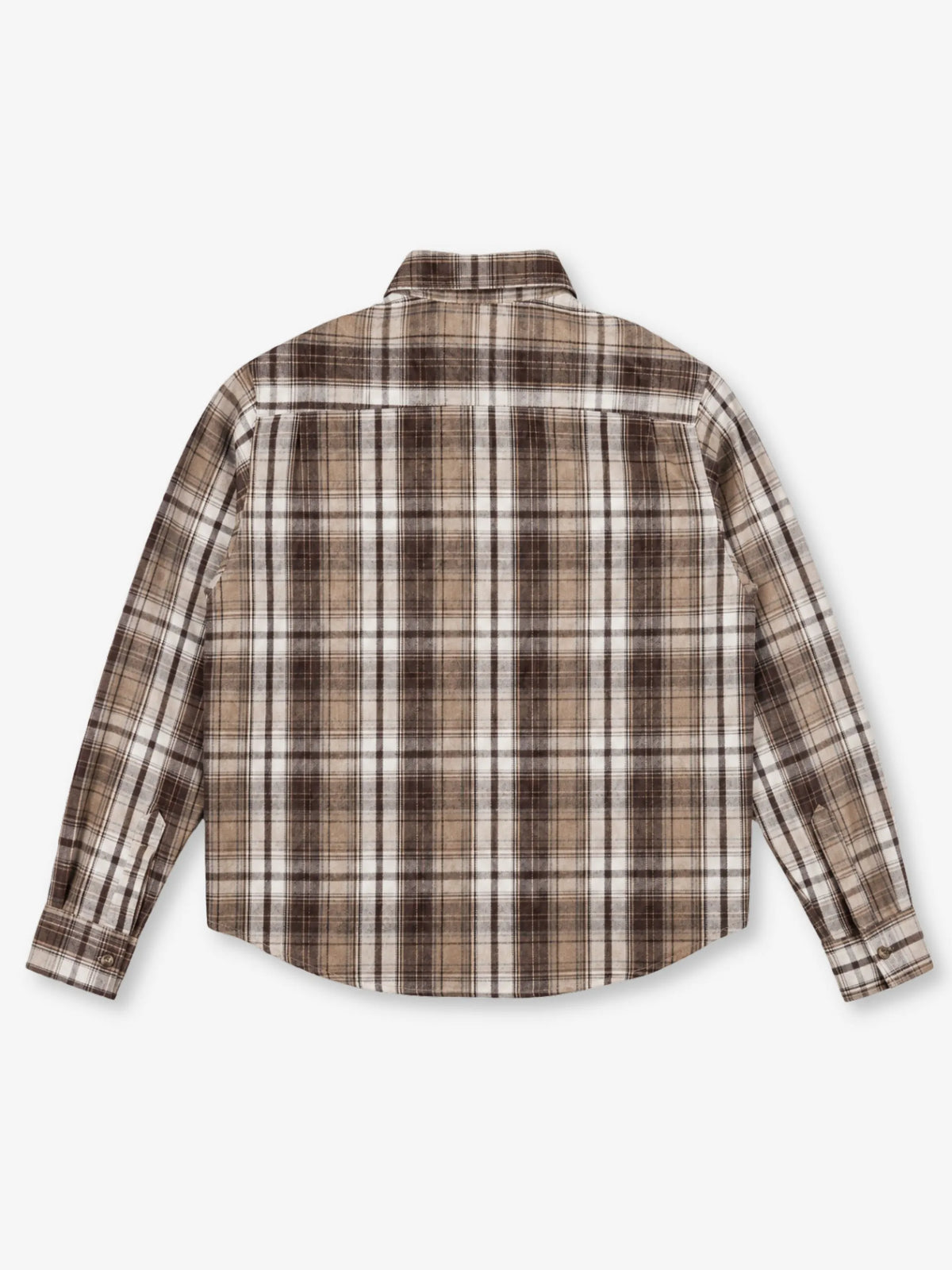 Flannel Shirt Anima Studios in flanella garzata, quadro medio beige, retro