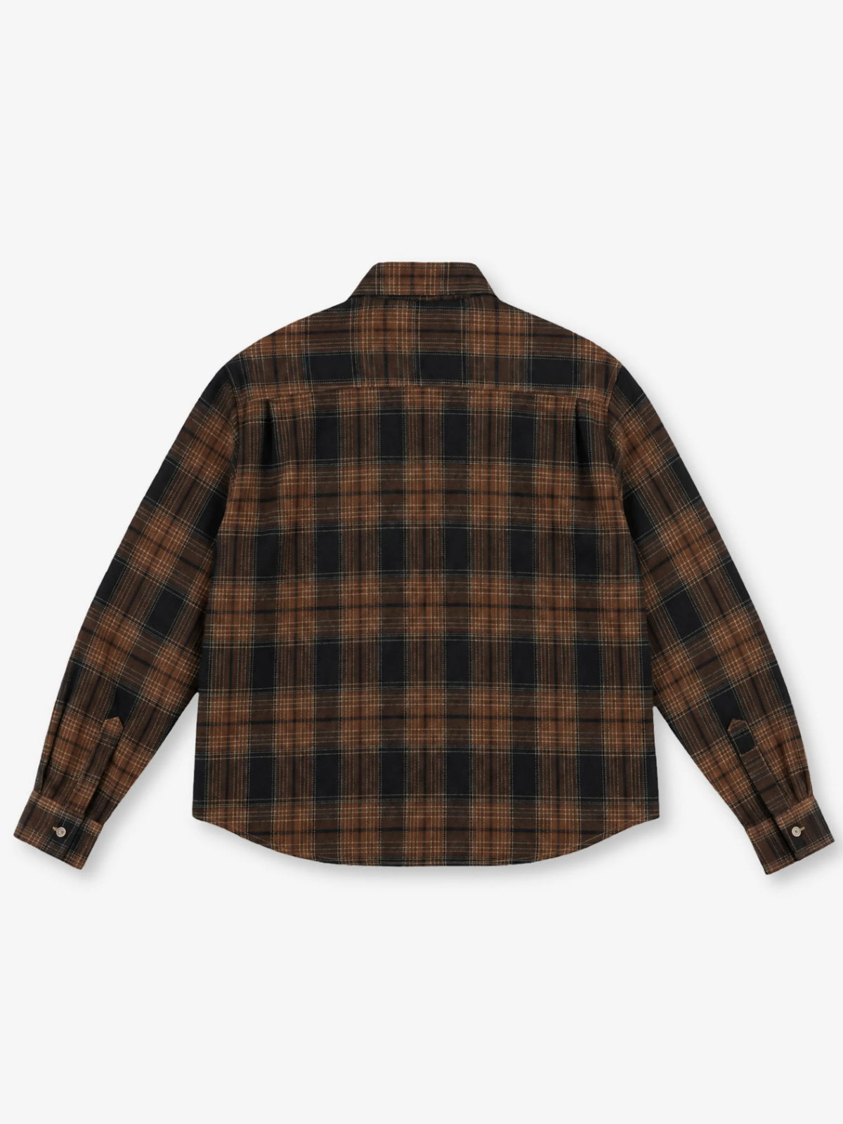 Flannel Shirt Anima Studios in flanella garzata, quadro medio marrone, retro