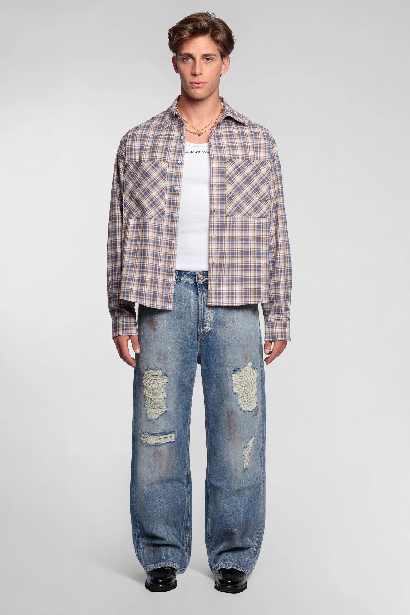 Checkered Cropped Shirt