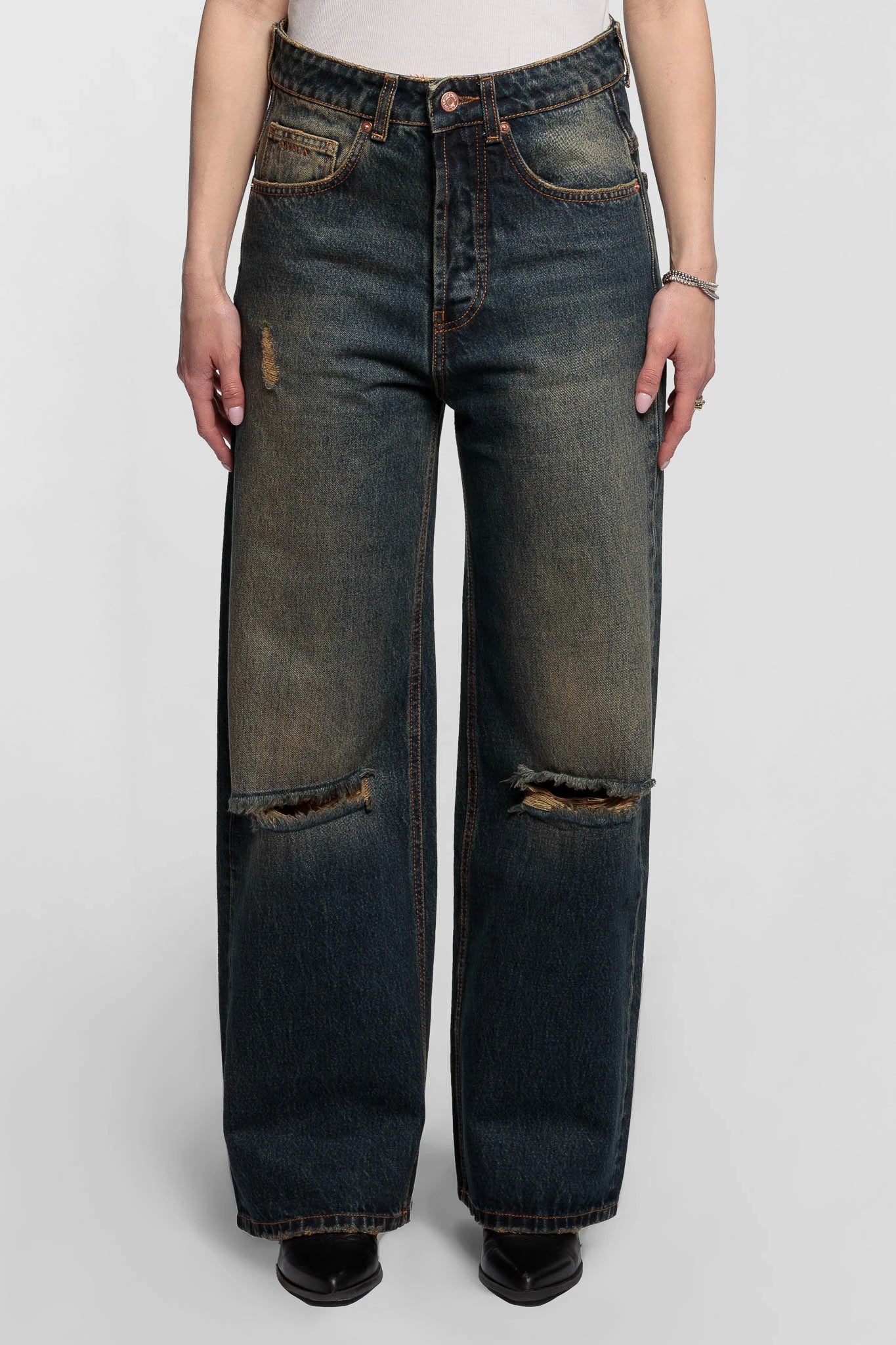 Sand Washed Baggy Denim